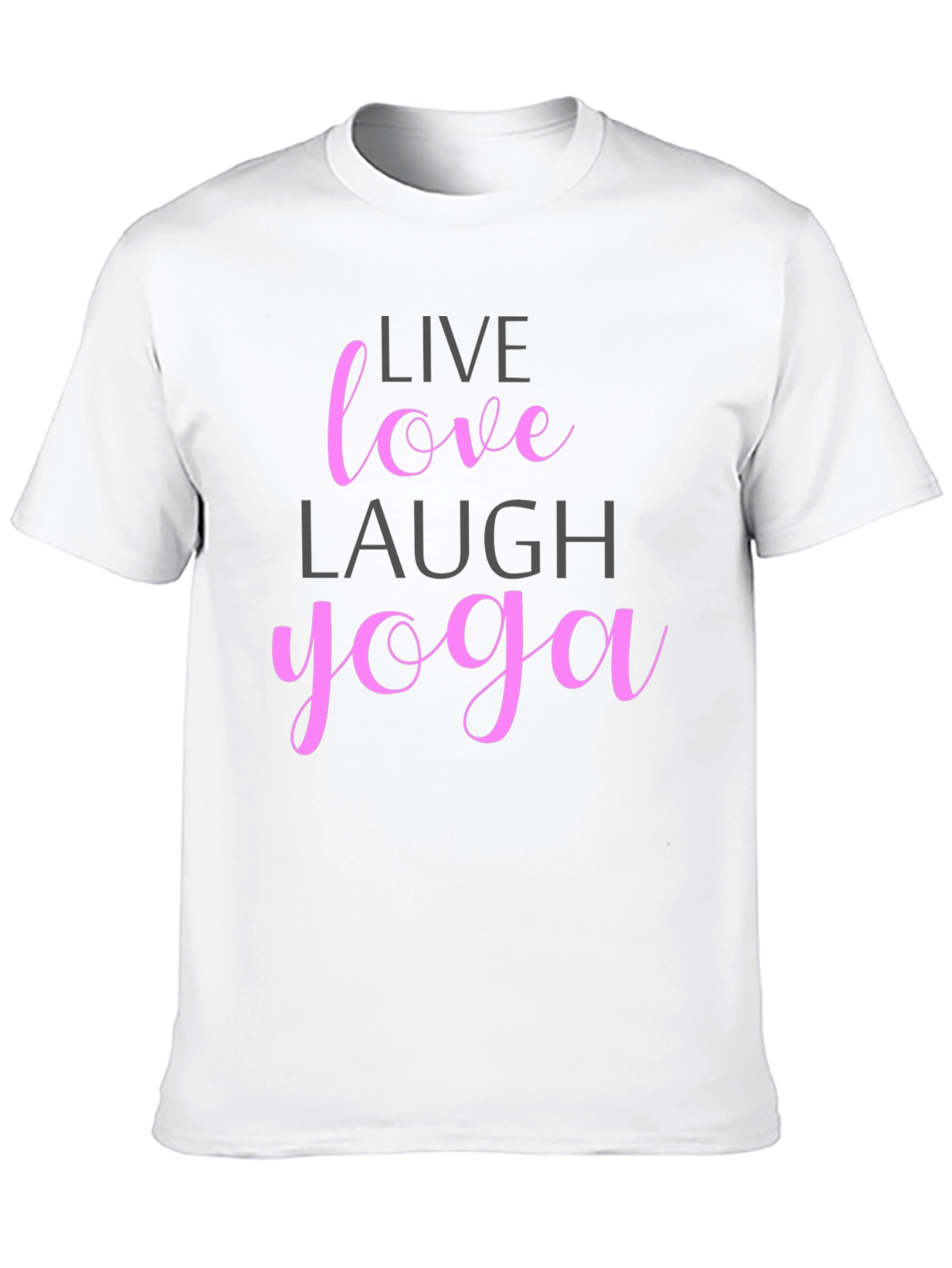 Live Love Laugh Yoga T-Shirt - Casual Black Tee