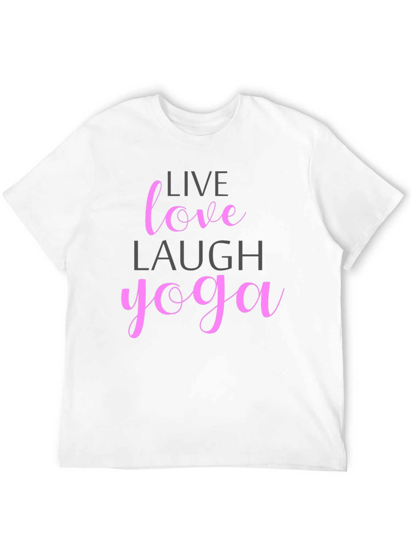 Live Love Laugh Yoga T-Shirt - Casual Black Tee