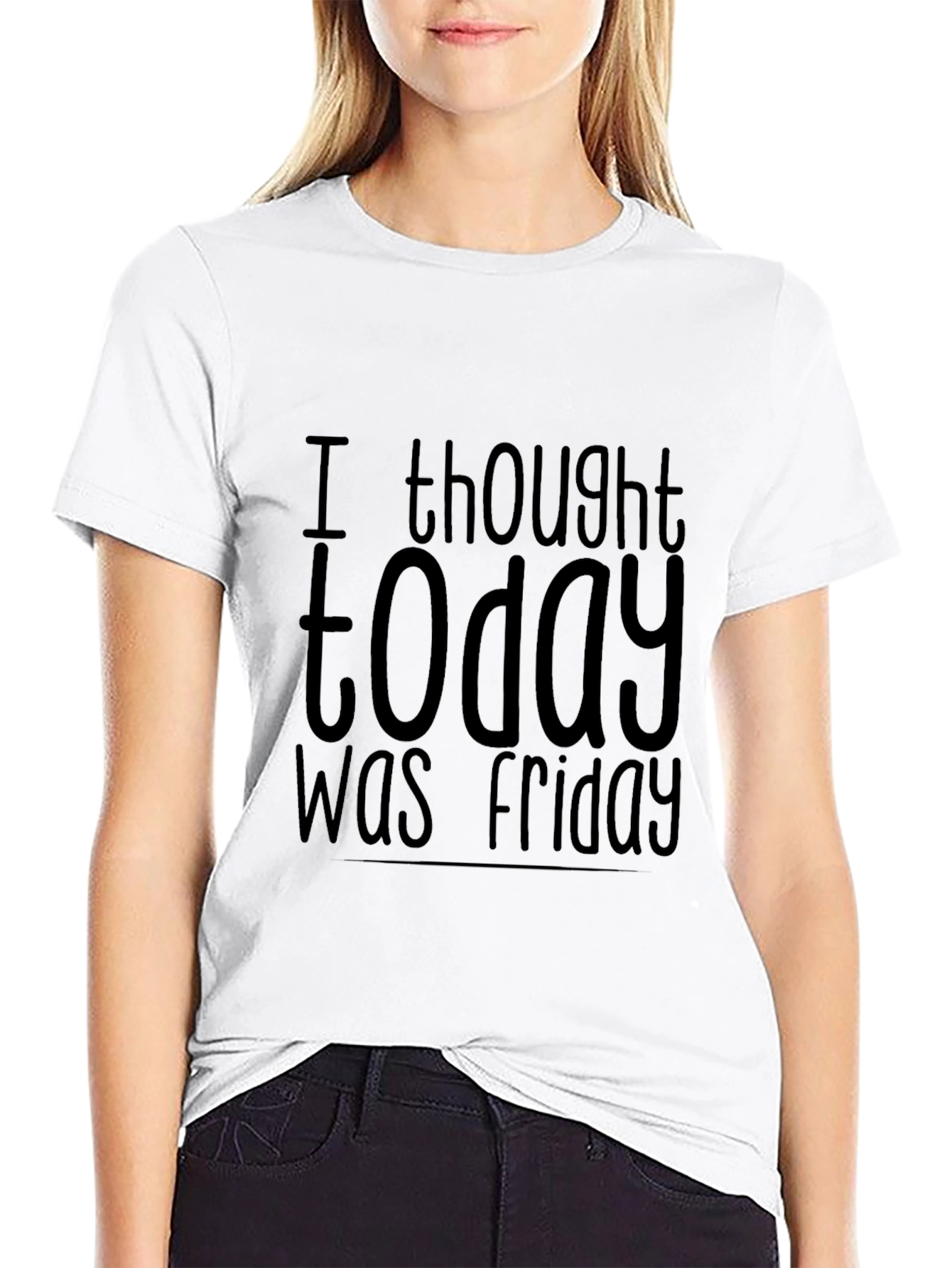 Humorous I Thought Today Was Friday Black T-Shirt