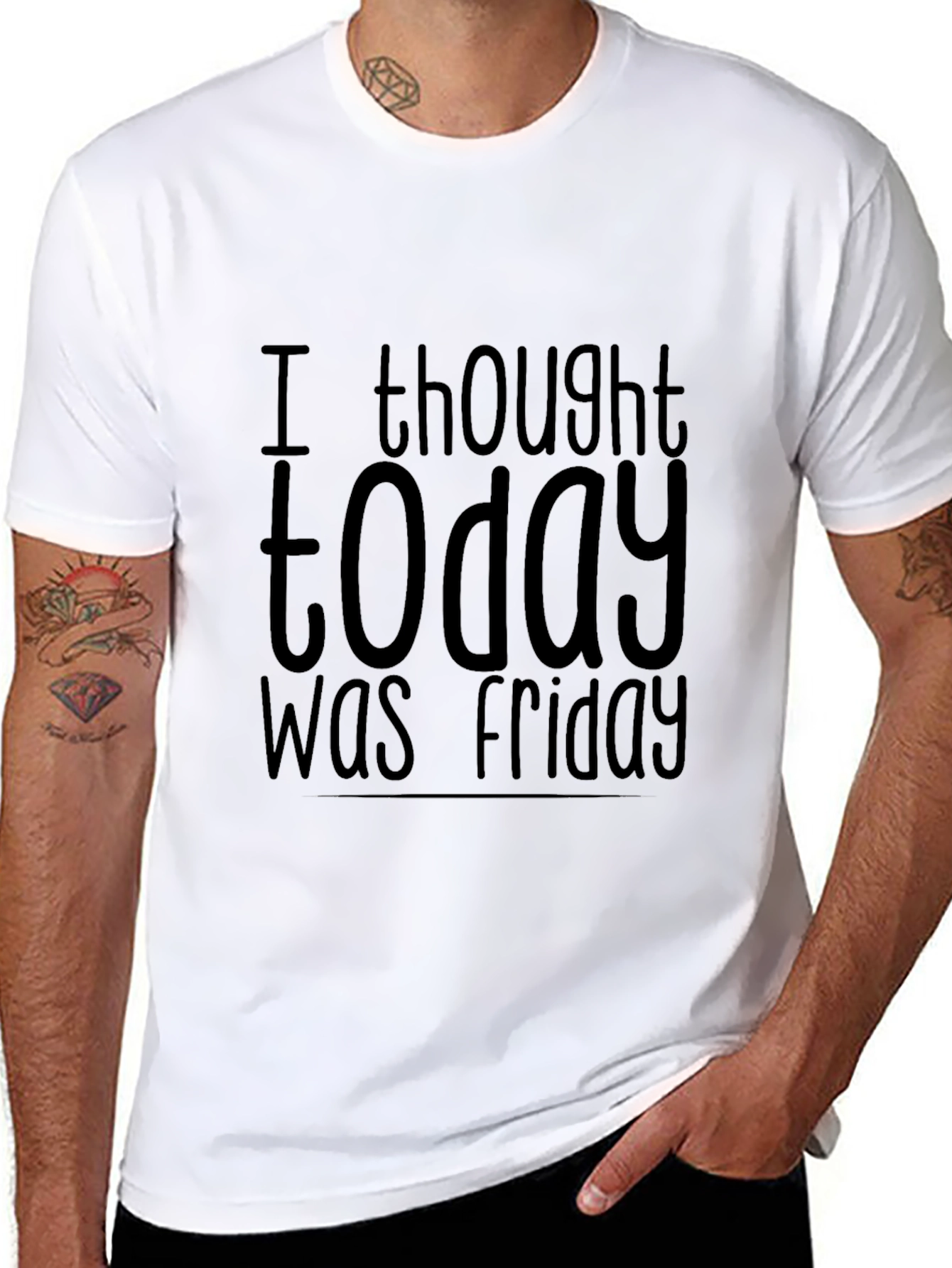 Humorous I Thought Today Was Friday Black T-Shirt