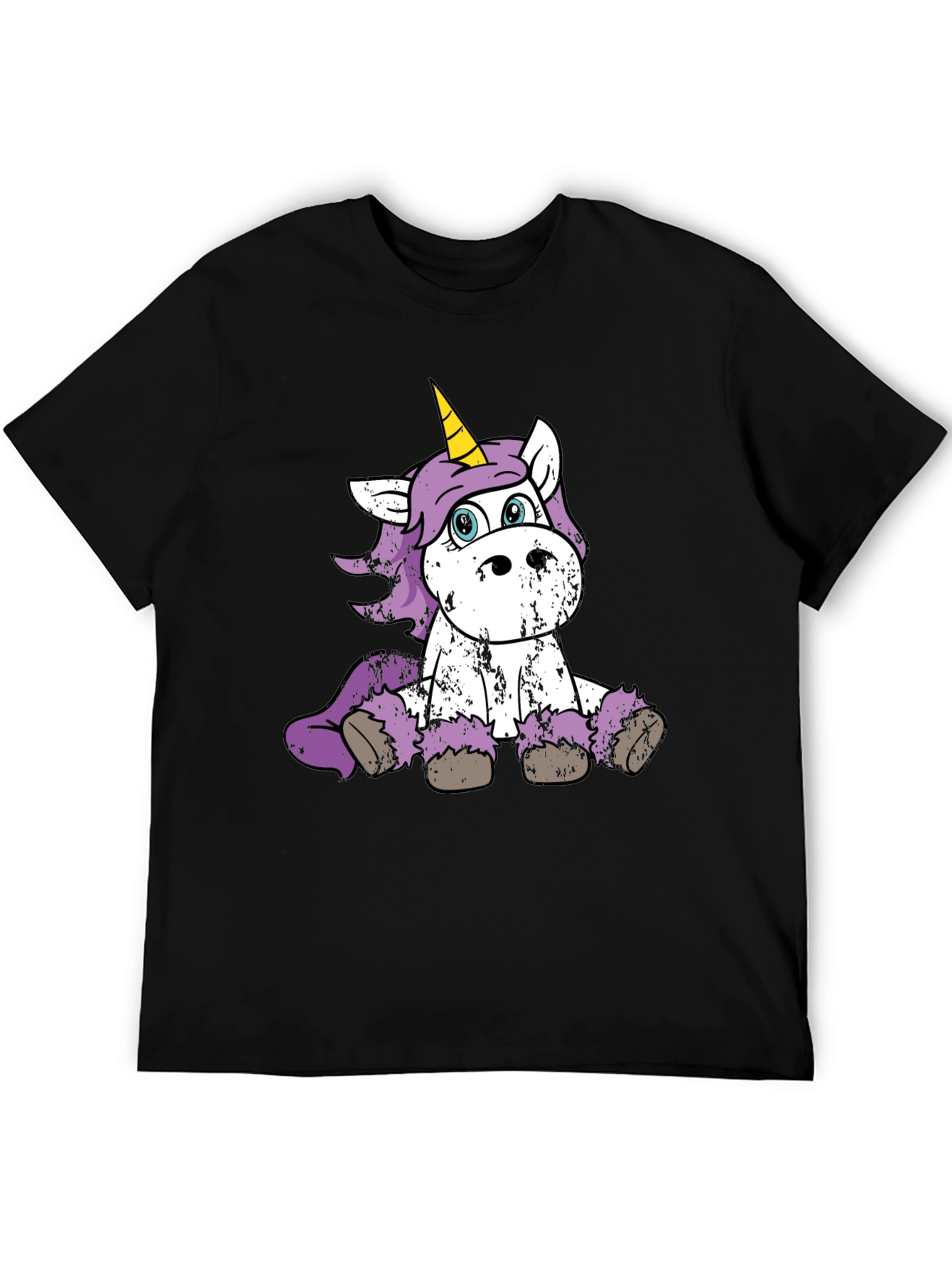 Cute Unicorn Graphic Black T-Shirt