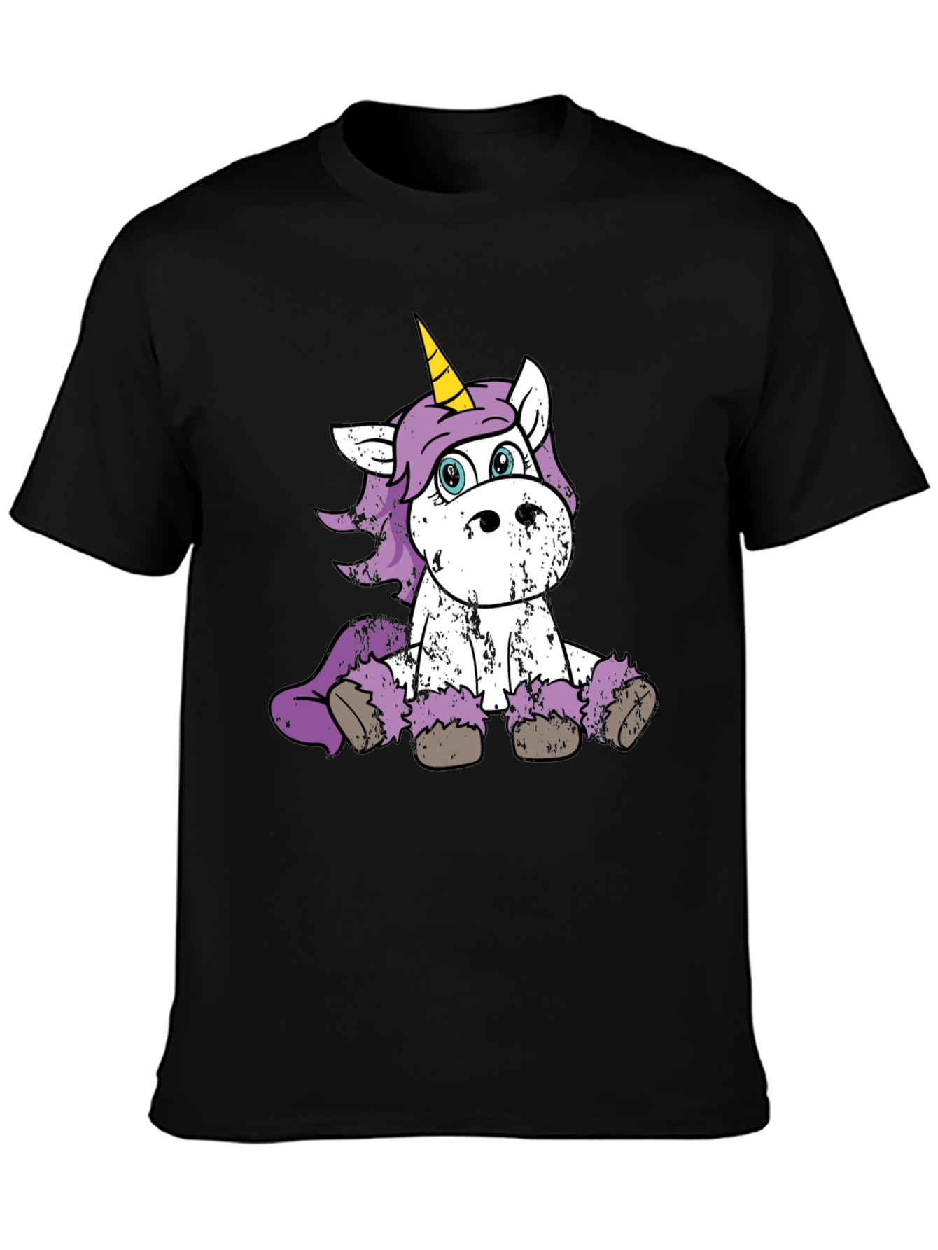Cute Unicorn Graphic Black T-Shirt