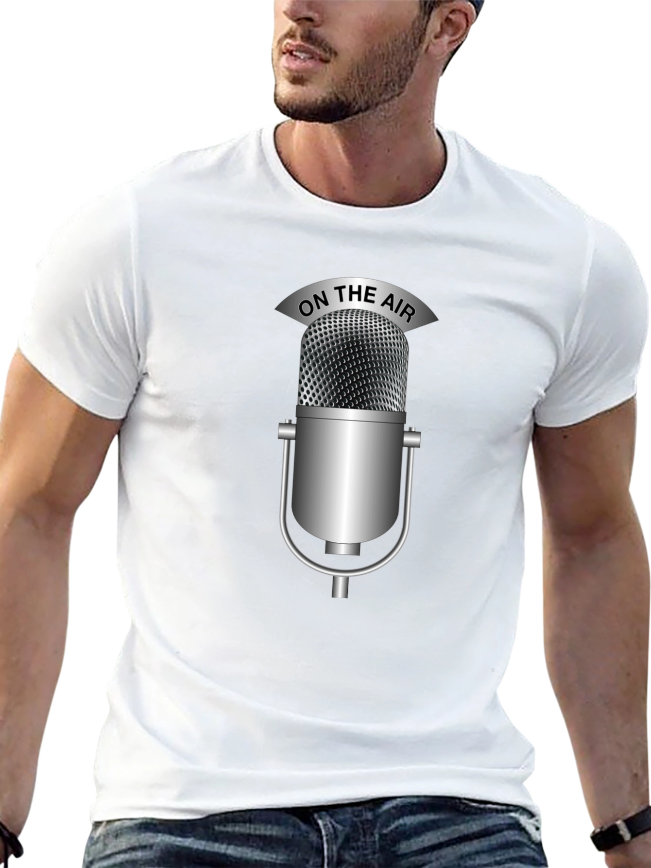 On The Air Microphone Black T-Shirt