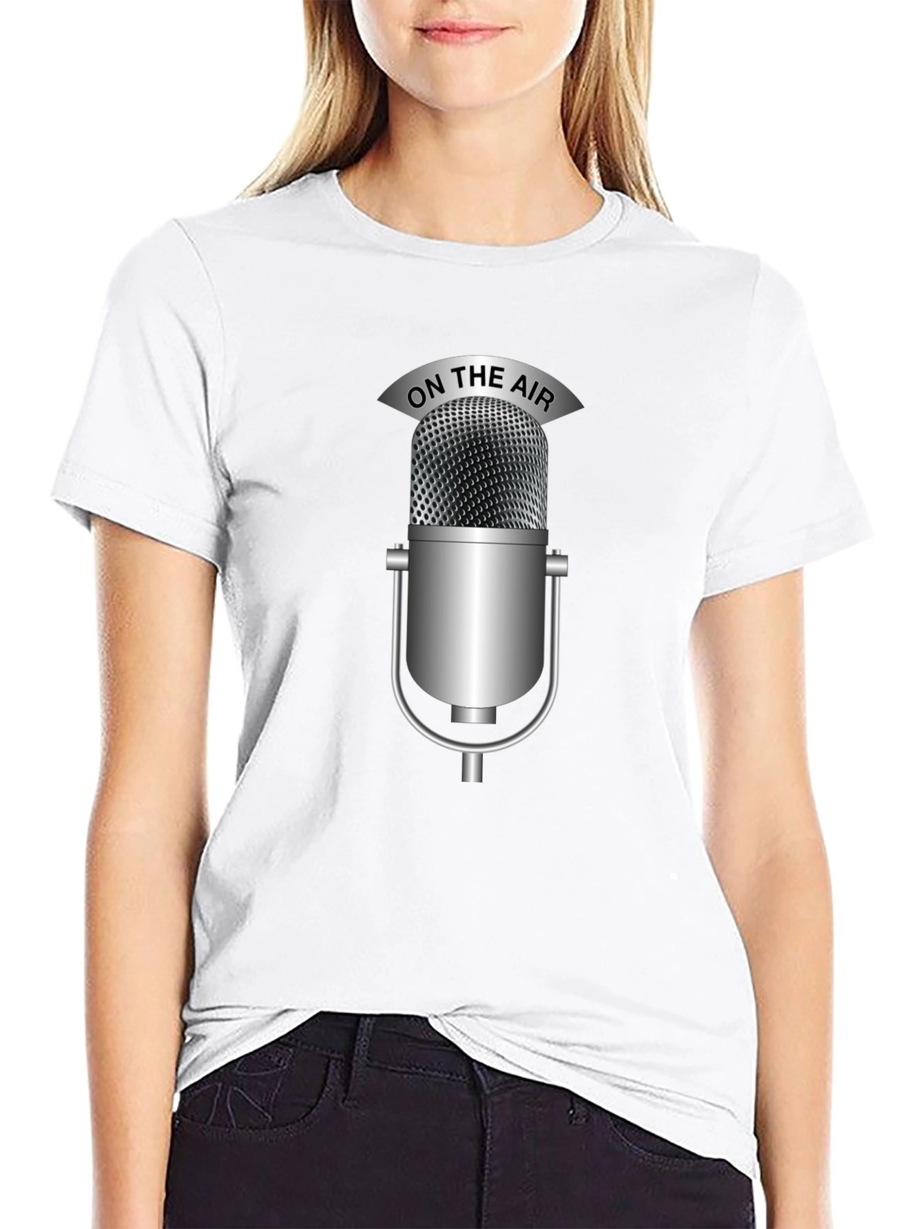 On The Air Microphone Black T-Shirt
