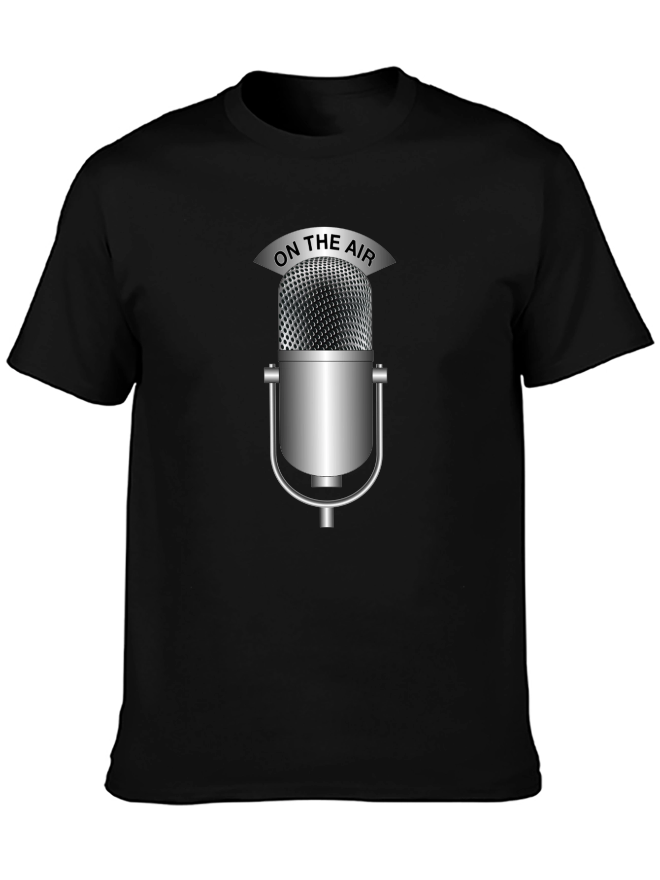 On The Air Microphone Black T-Shirt