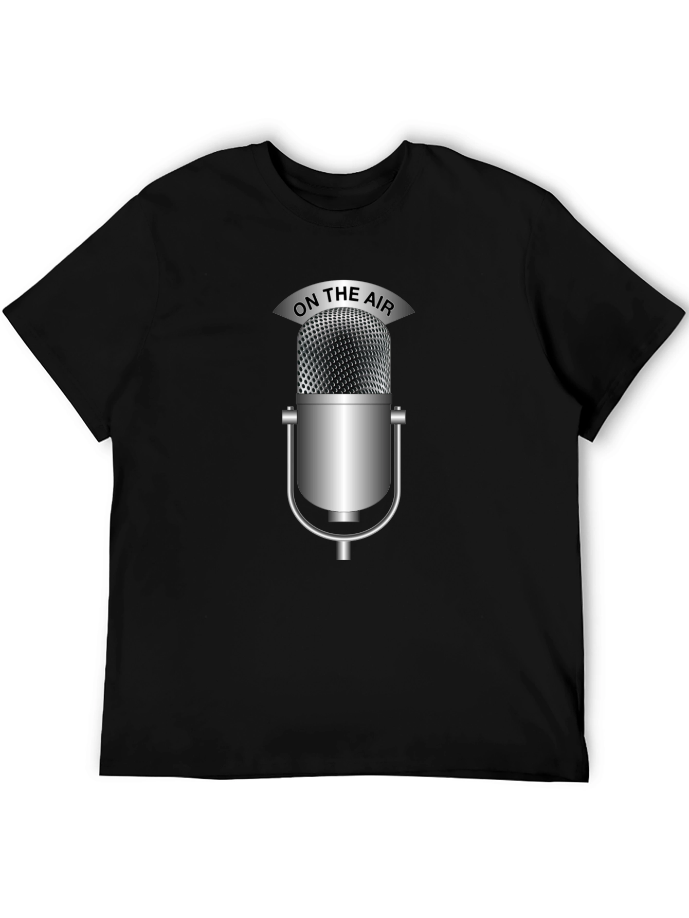 On The Air Microphone Black T-Shirt