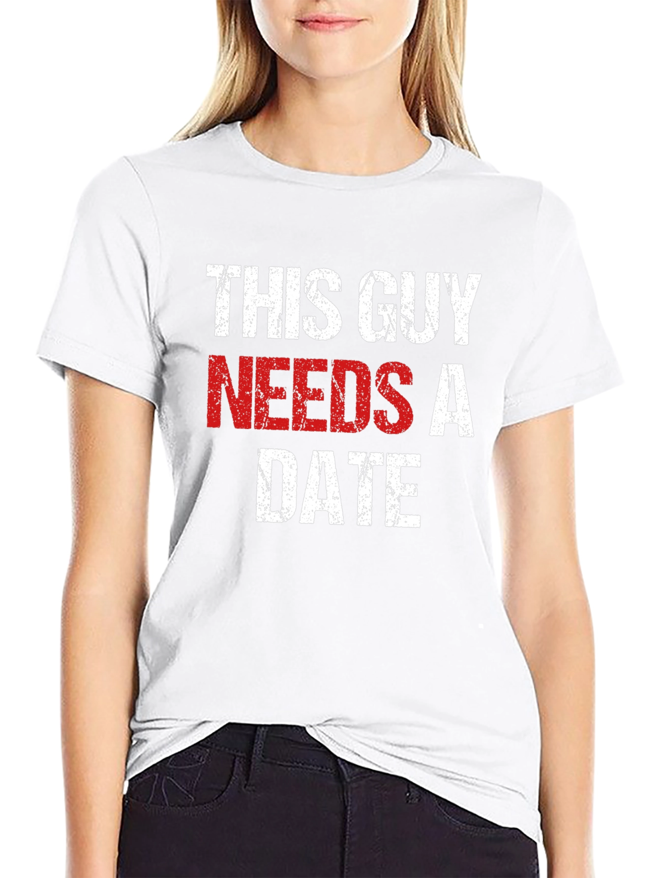 This Guy Needs a Date - Novelty T-Shirt