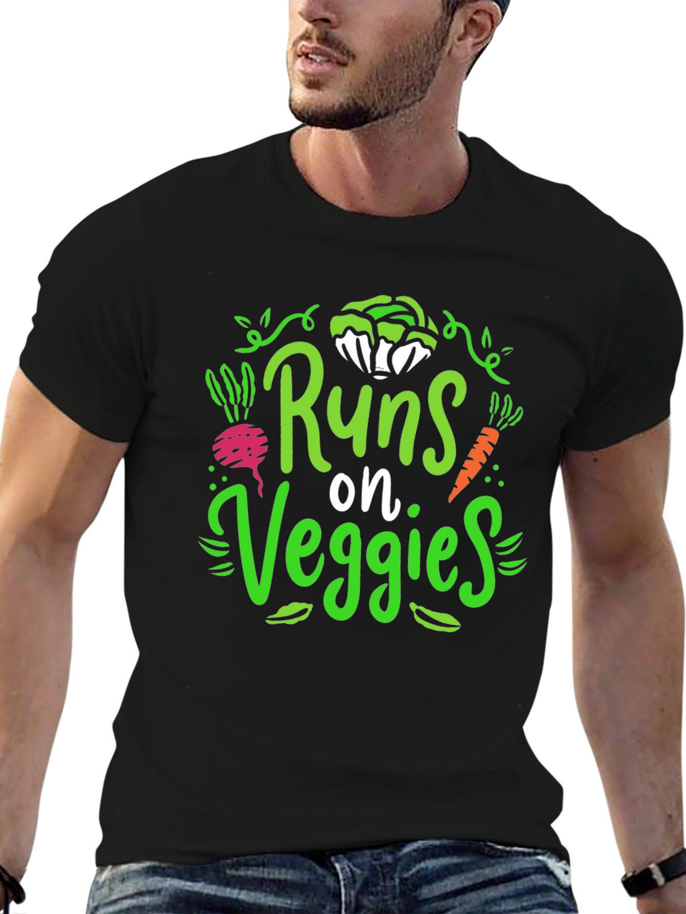 Runs on Veggies T-Shirt - Vegan Lifestyle Tee
