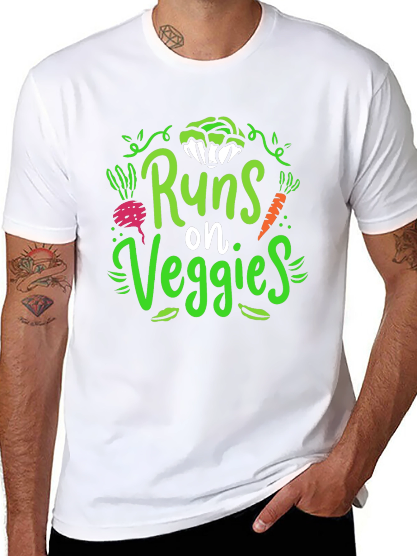 Runs on Veggies T-Shirt - Vegan Lifestyle Tee