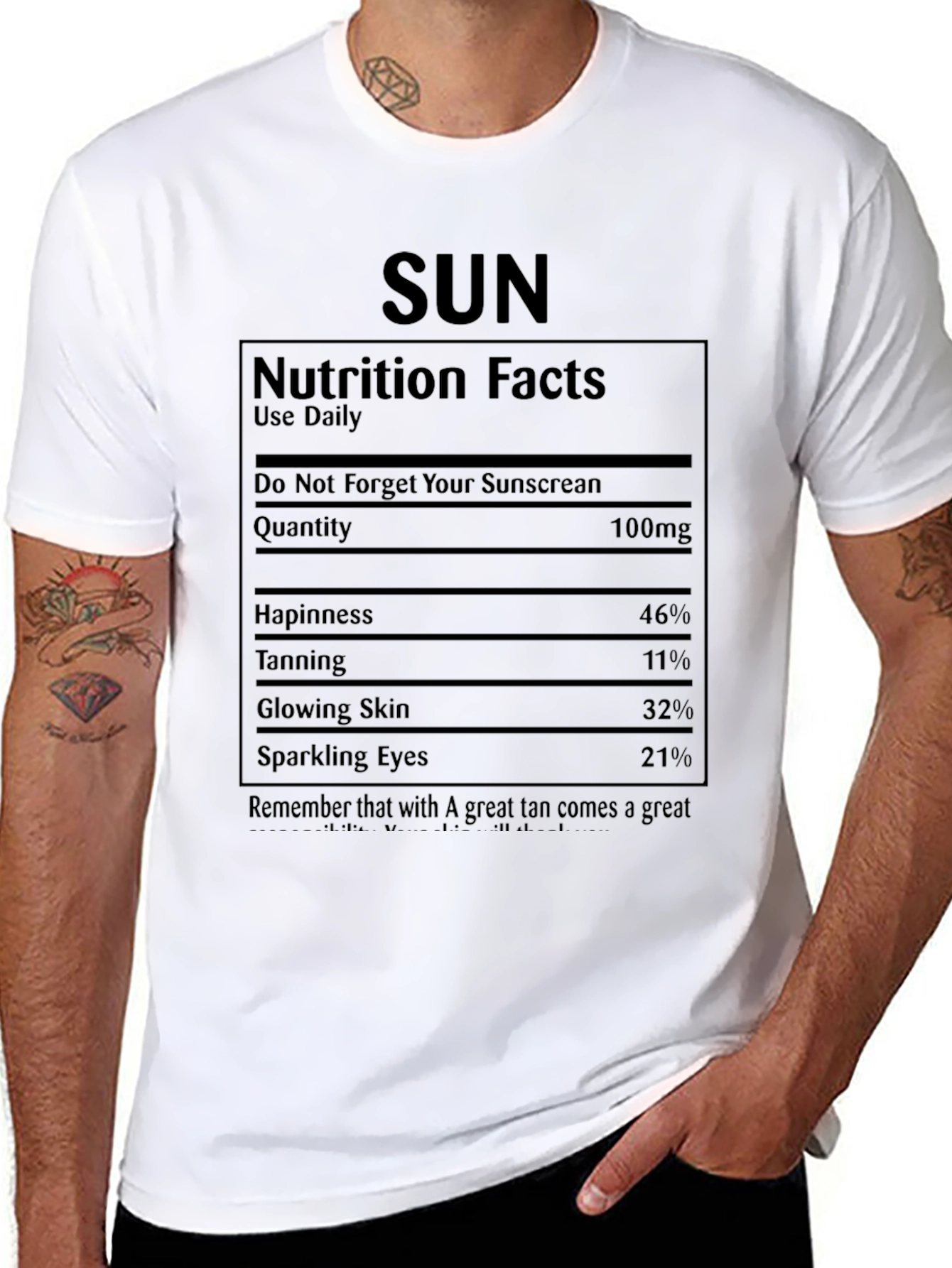 Sun Nutrition Facts T-Shirt - Wearable Vitamin D!