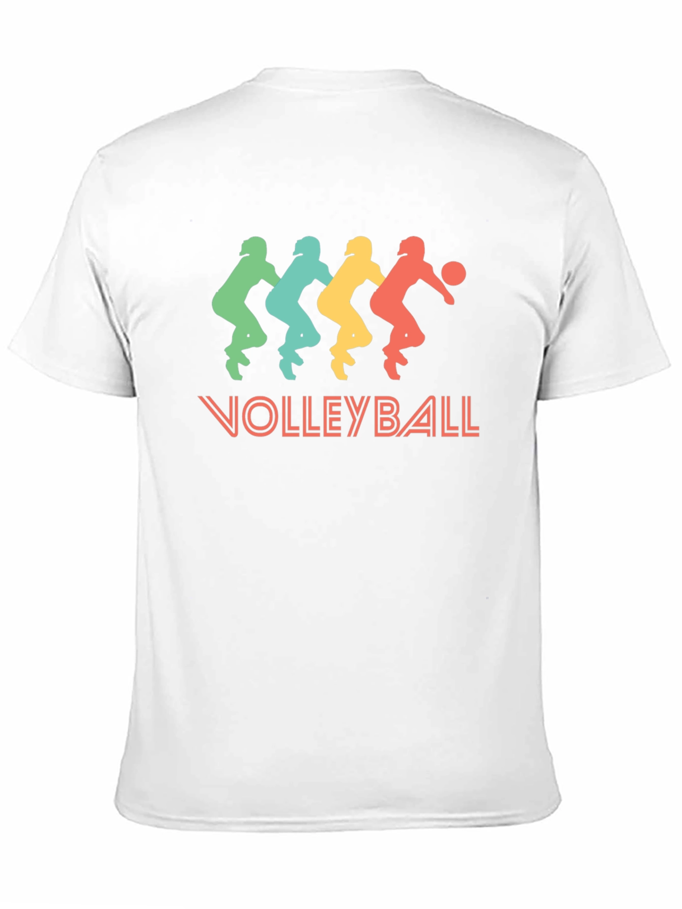 Retro Volleyball Player Graphic Tee - Black Cotton T-Shirt