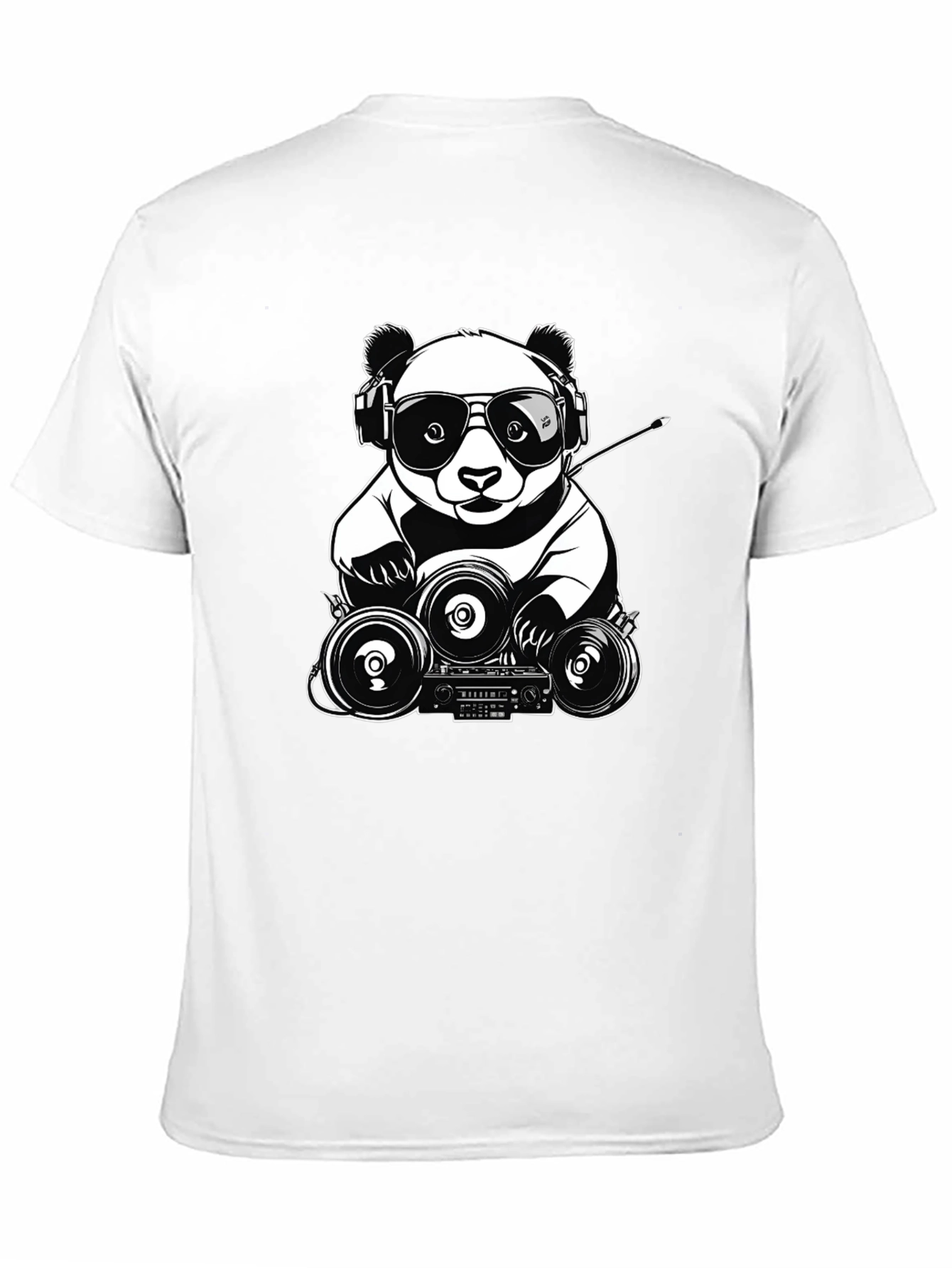 Cool Panda DJ T-Shirt - Black Graphic Tee