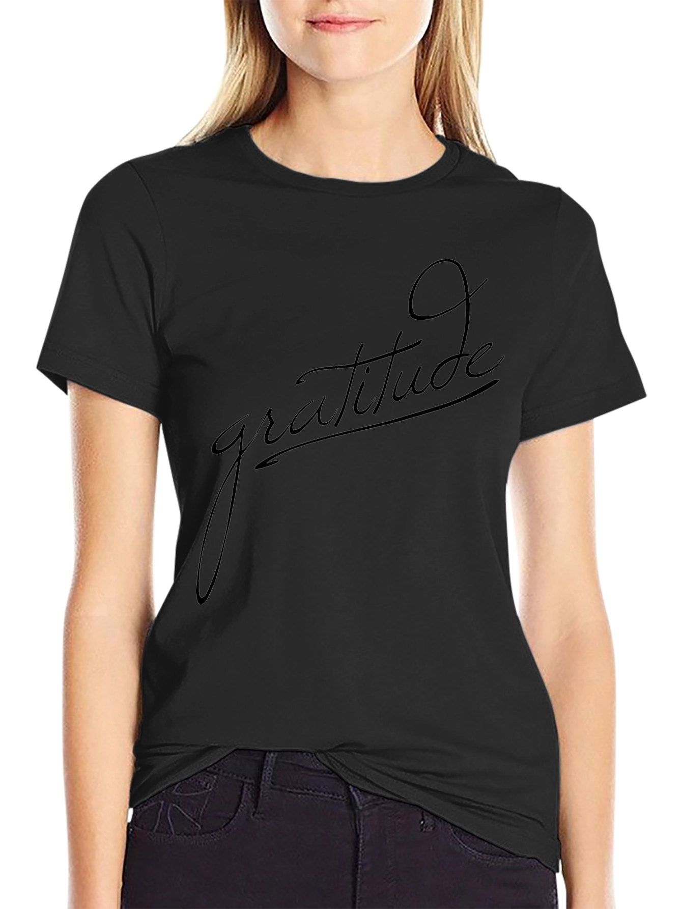 Gratitude Black T-Shirt - Stylish & Comfortable