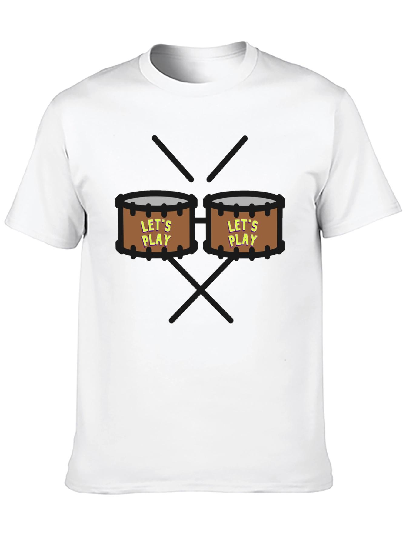 Lets Play Drums Graphic Tee - Black