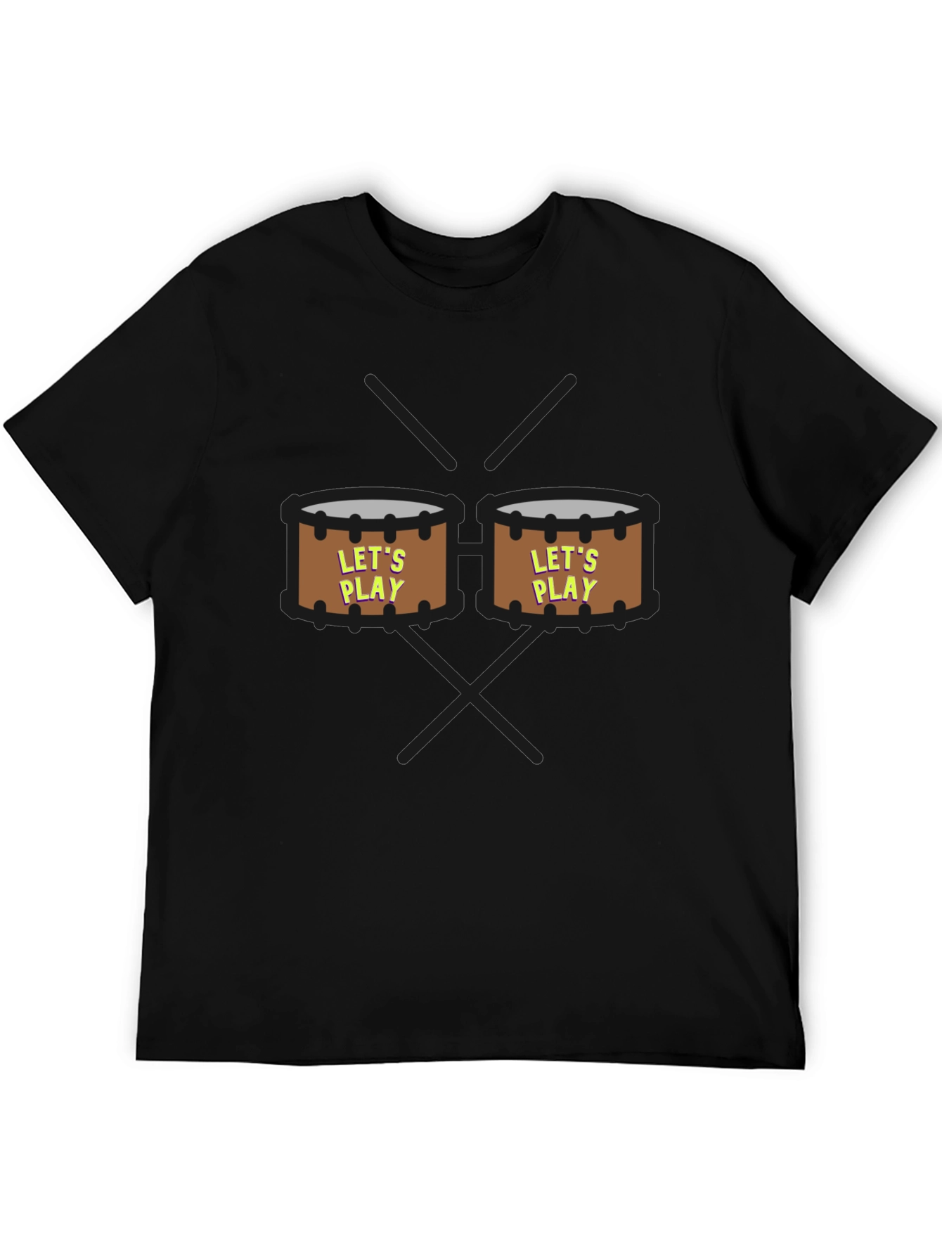 Lets Play Drums Graphic Tee - Black