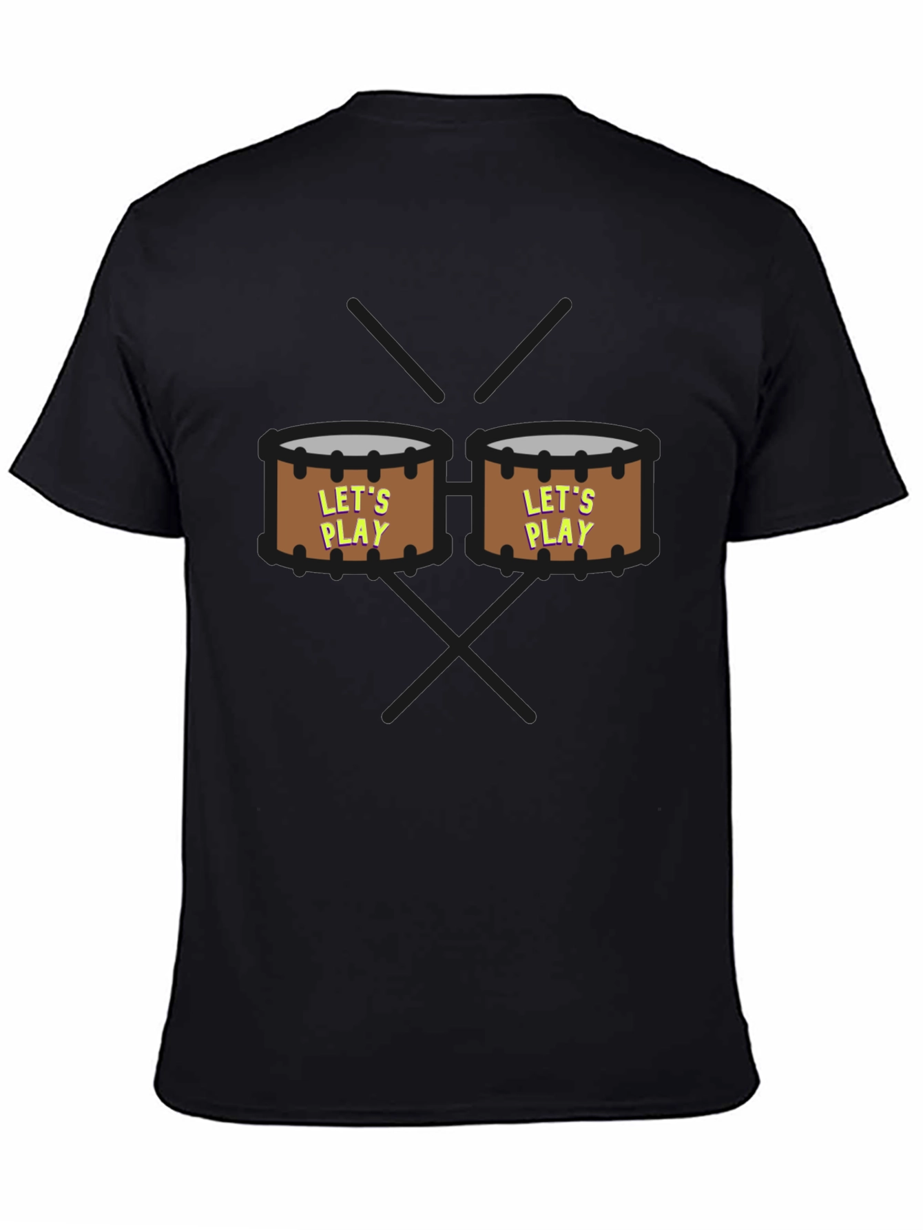 Lets Play Drums Graphic Tee - Black