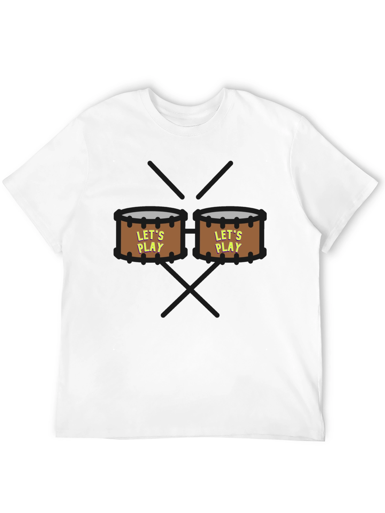 Lets Play Drums Graphic Tee - Black