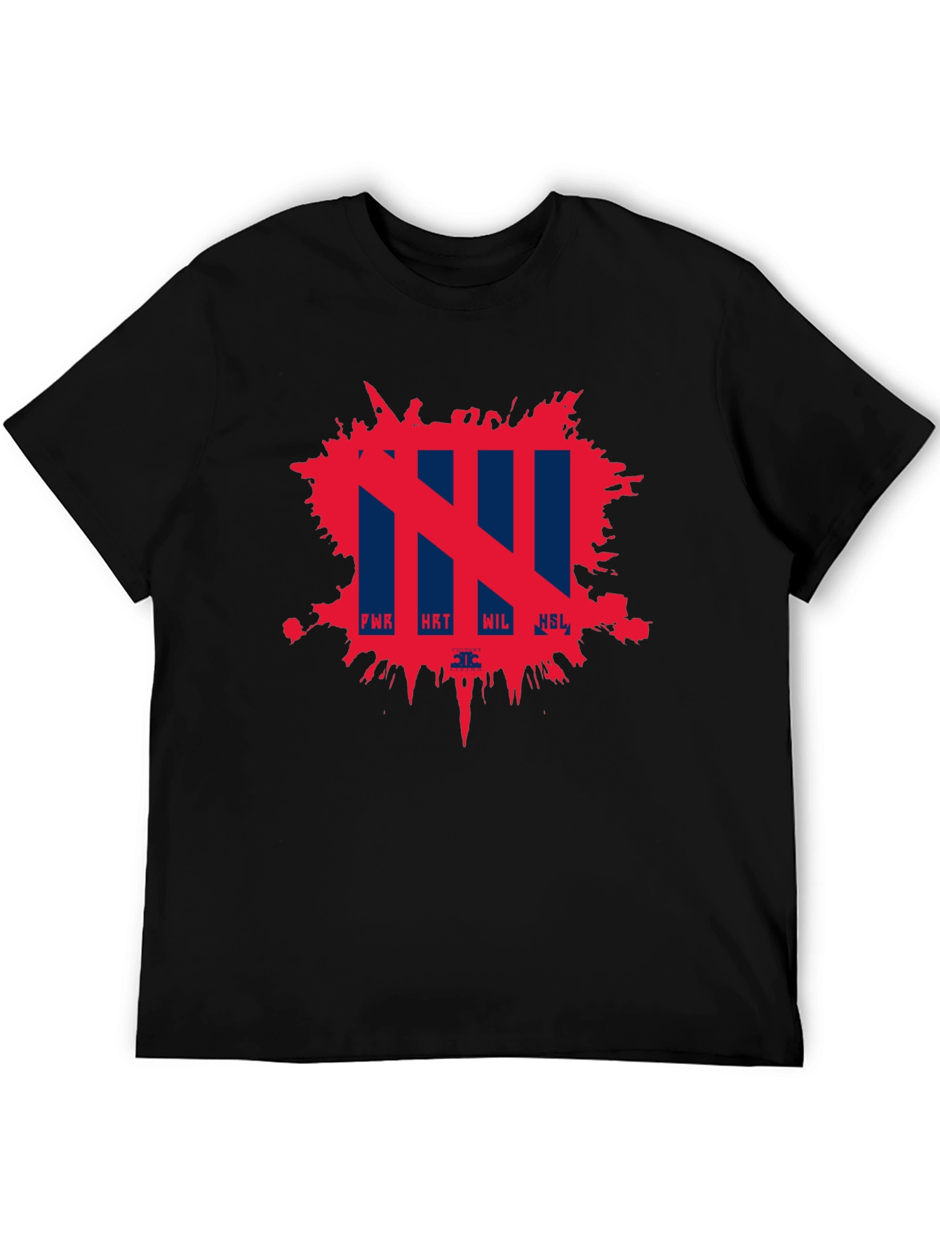 Abstract Red Splatter Graphic Black T-Shirt