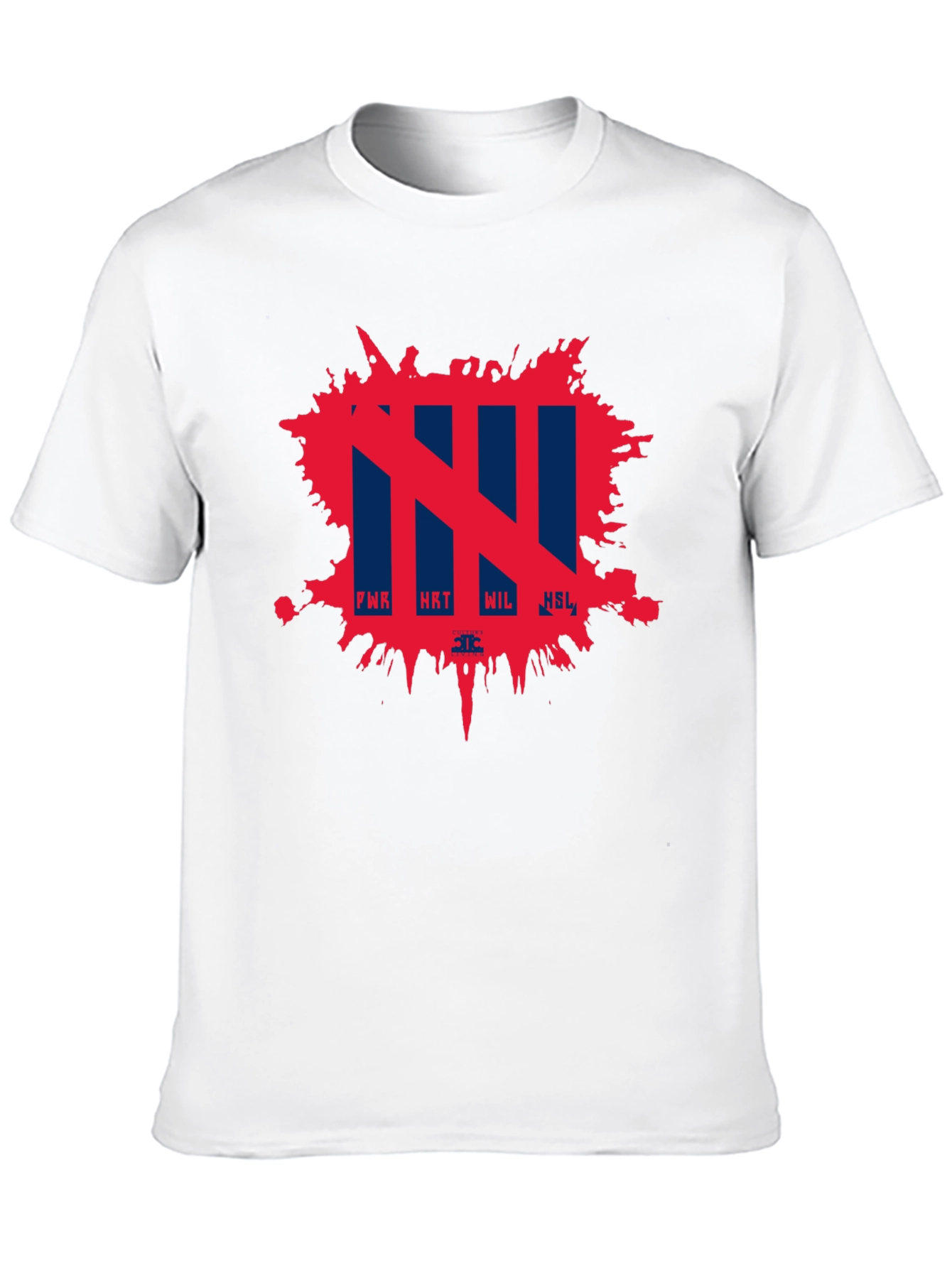 Abstract Red Splatter Graphic Black T-Shirt