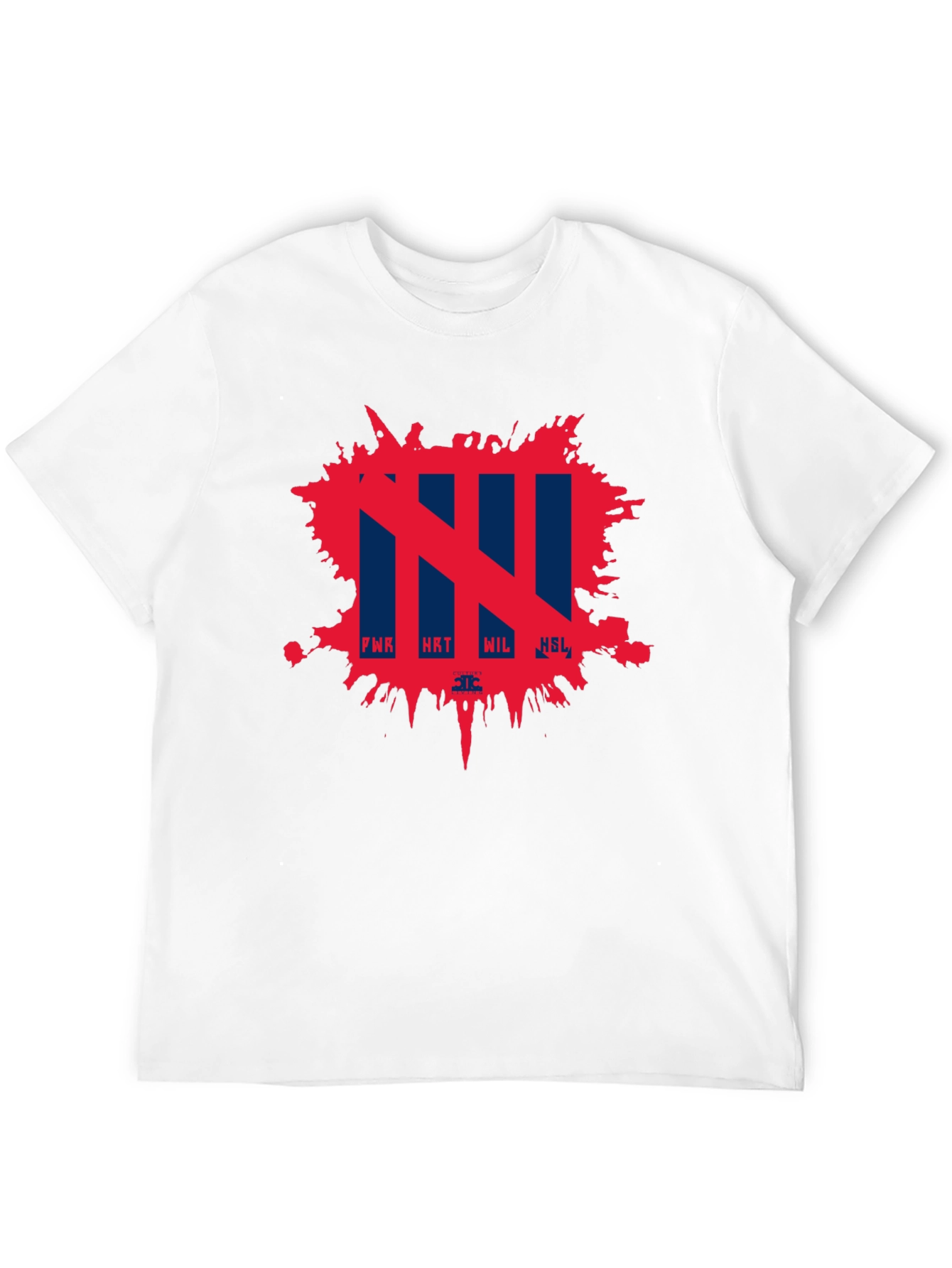 Abstract Red Splatter Graphic Black T-Shirt