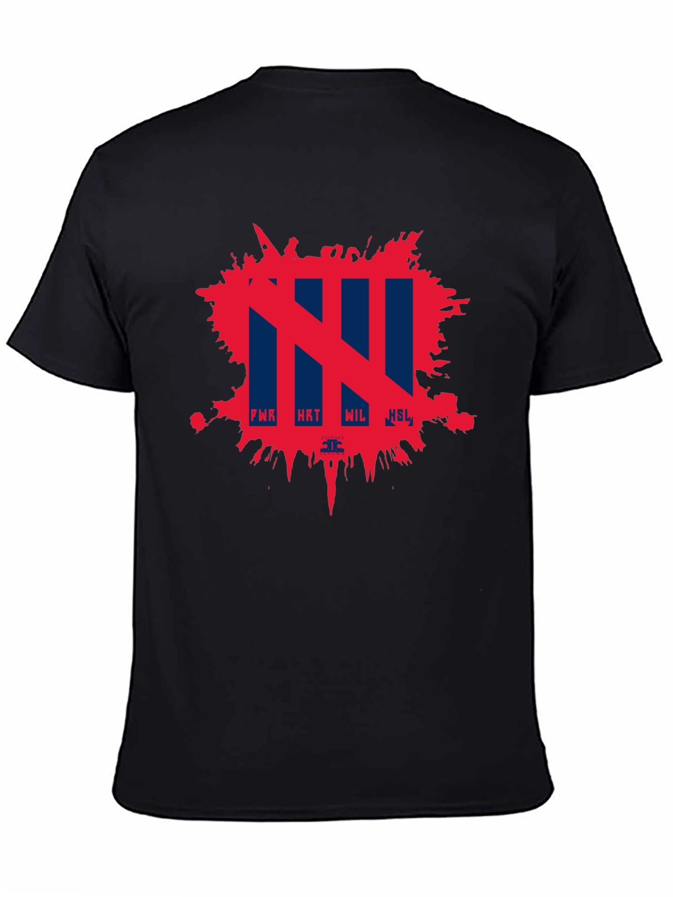 Abstract Red Splatter Graphic Black T-Shirt