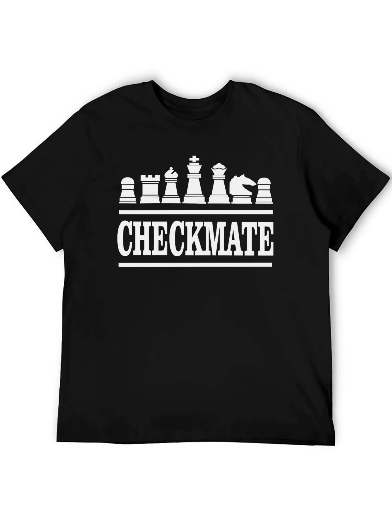 Chess Checkmate Graphic Tee - Black Cotton T-Shirt