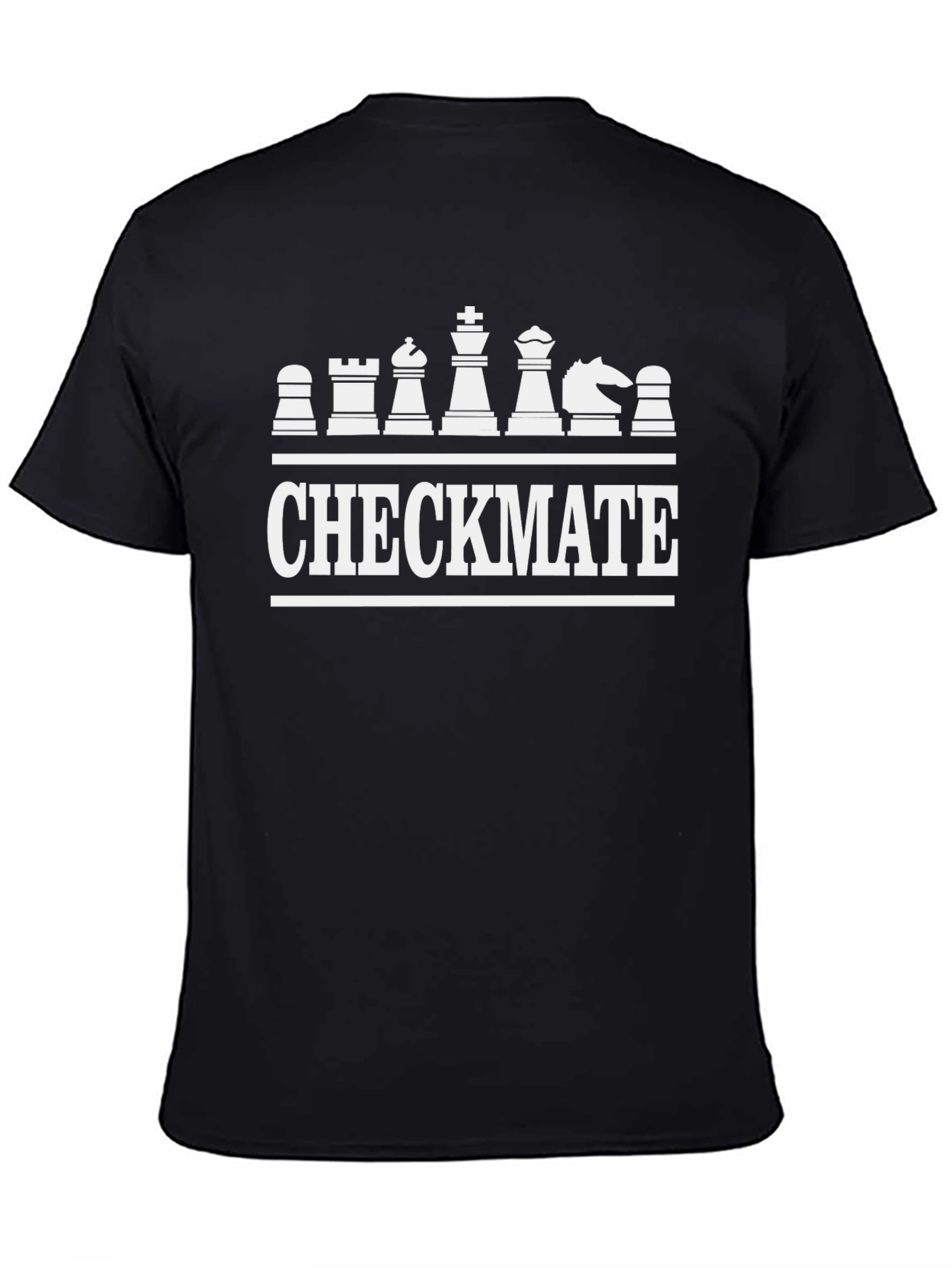 Chess Checkmate Graphic Tee - Black Cotton T-Shirt