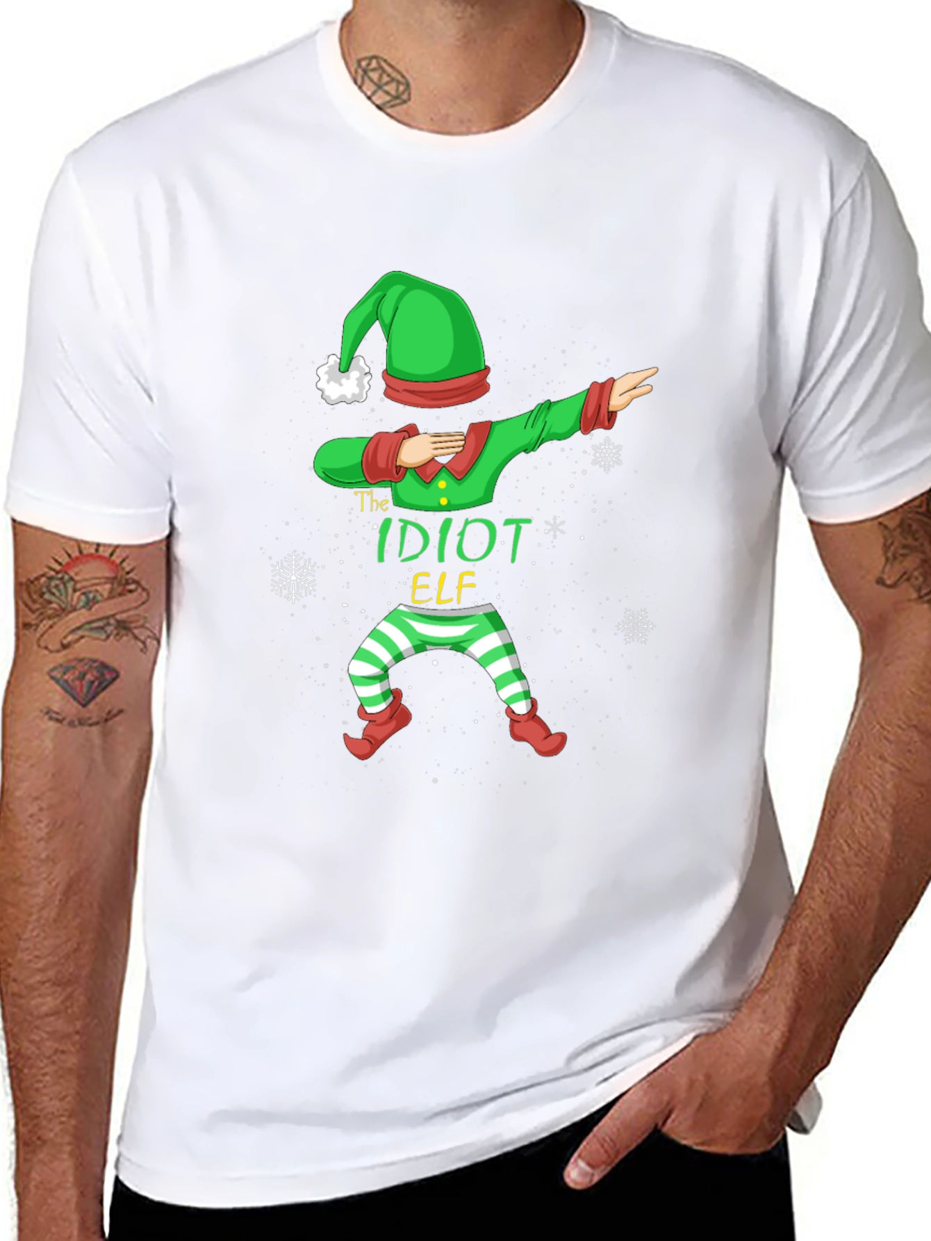 The Idiot Elf Dabbing Christmas T-Shirt