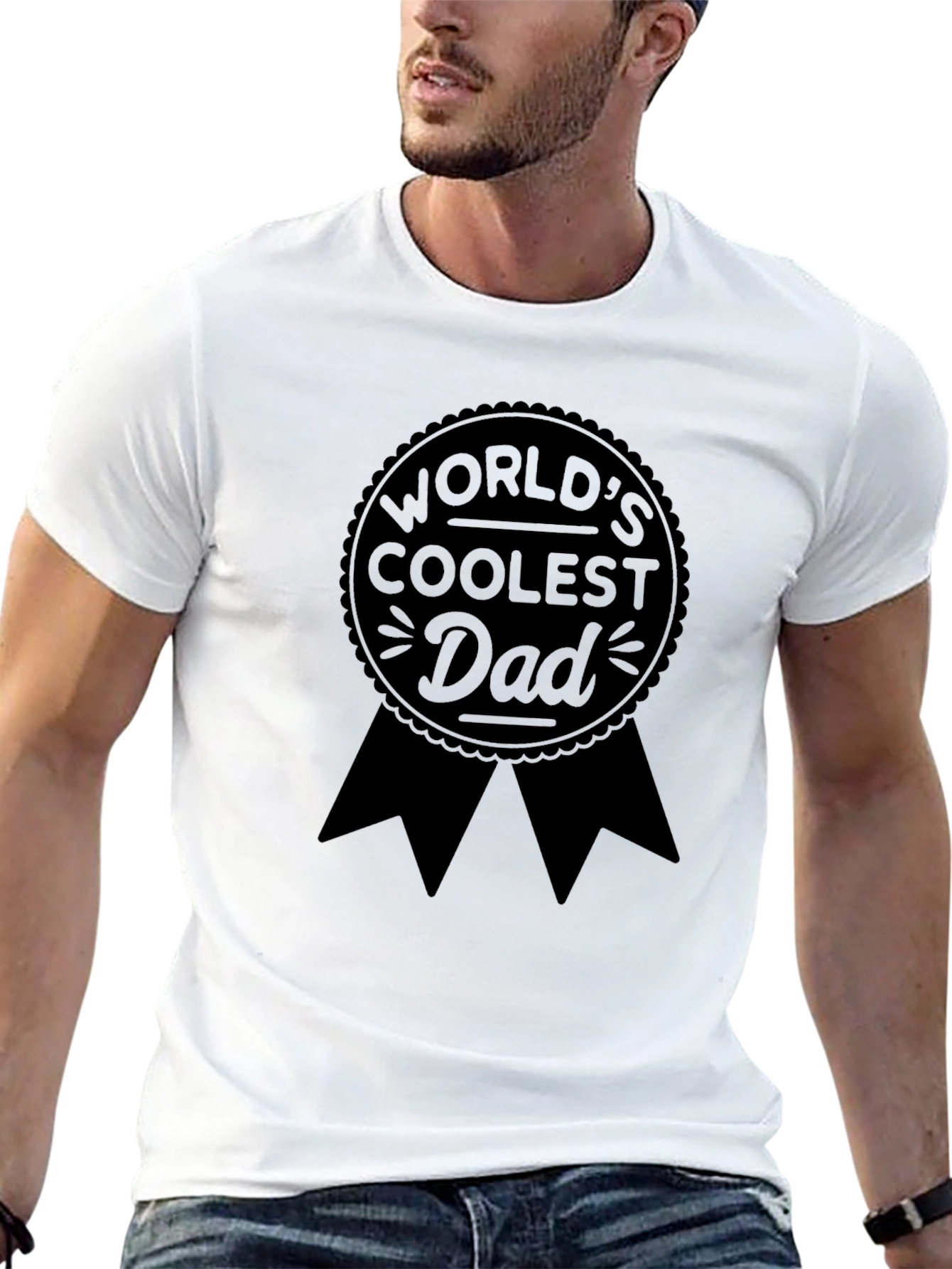 Worlds Coolest Dad - Mens Black T-Shirt