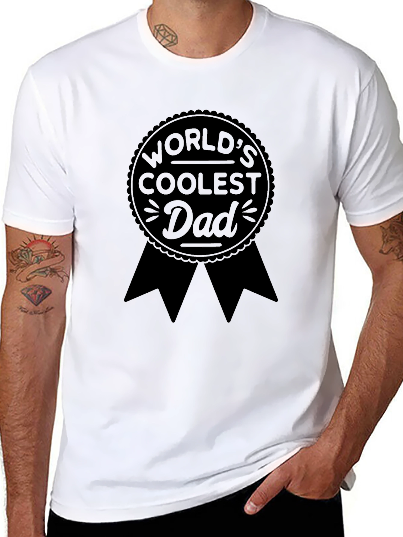 Worlds Coolest Dad - Mens Black T-Shirt