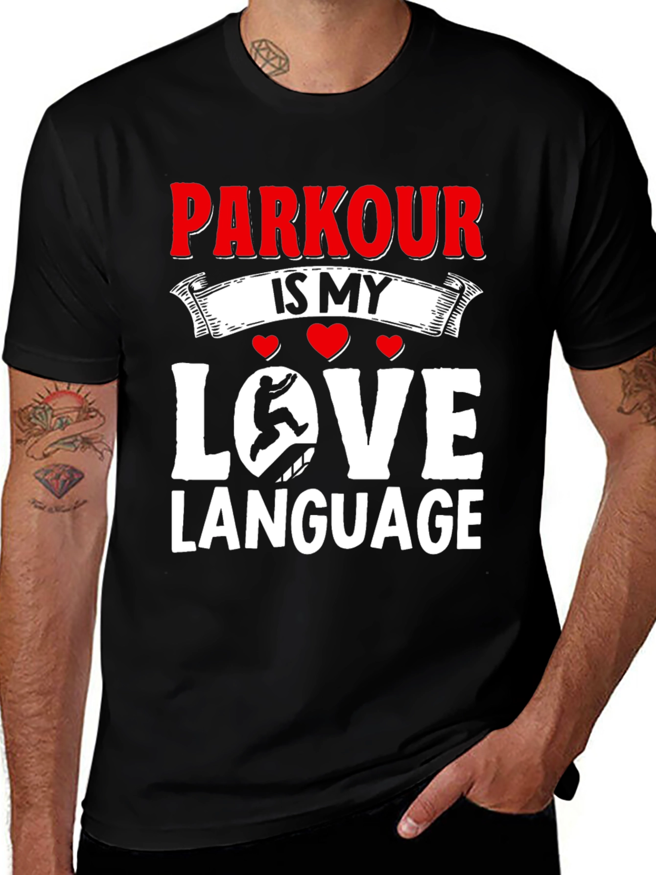 Parkour Is My Love Language Black T-Shirt