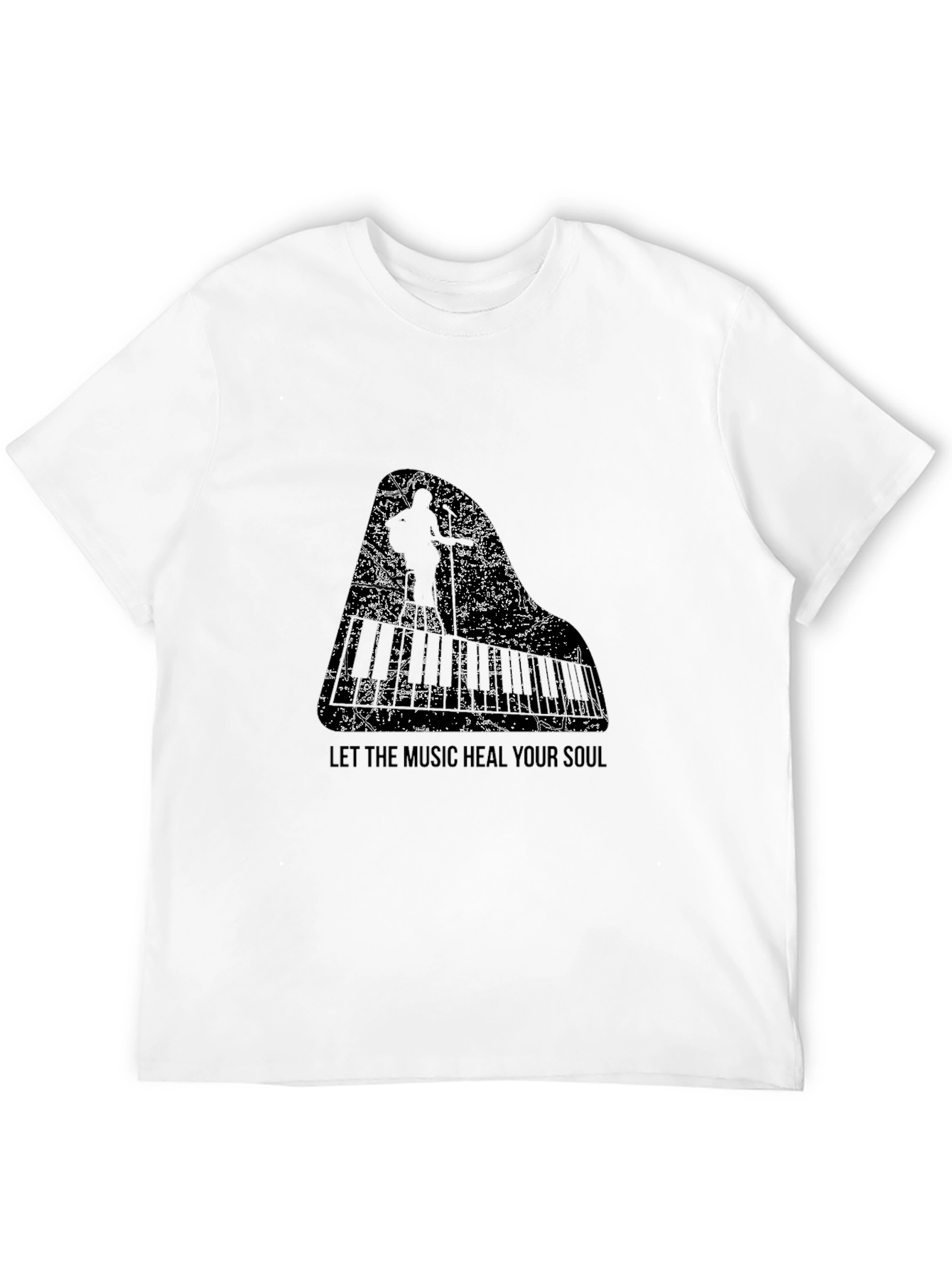 Music Heals Soul Graphic Black Tee