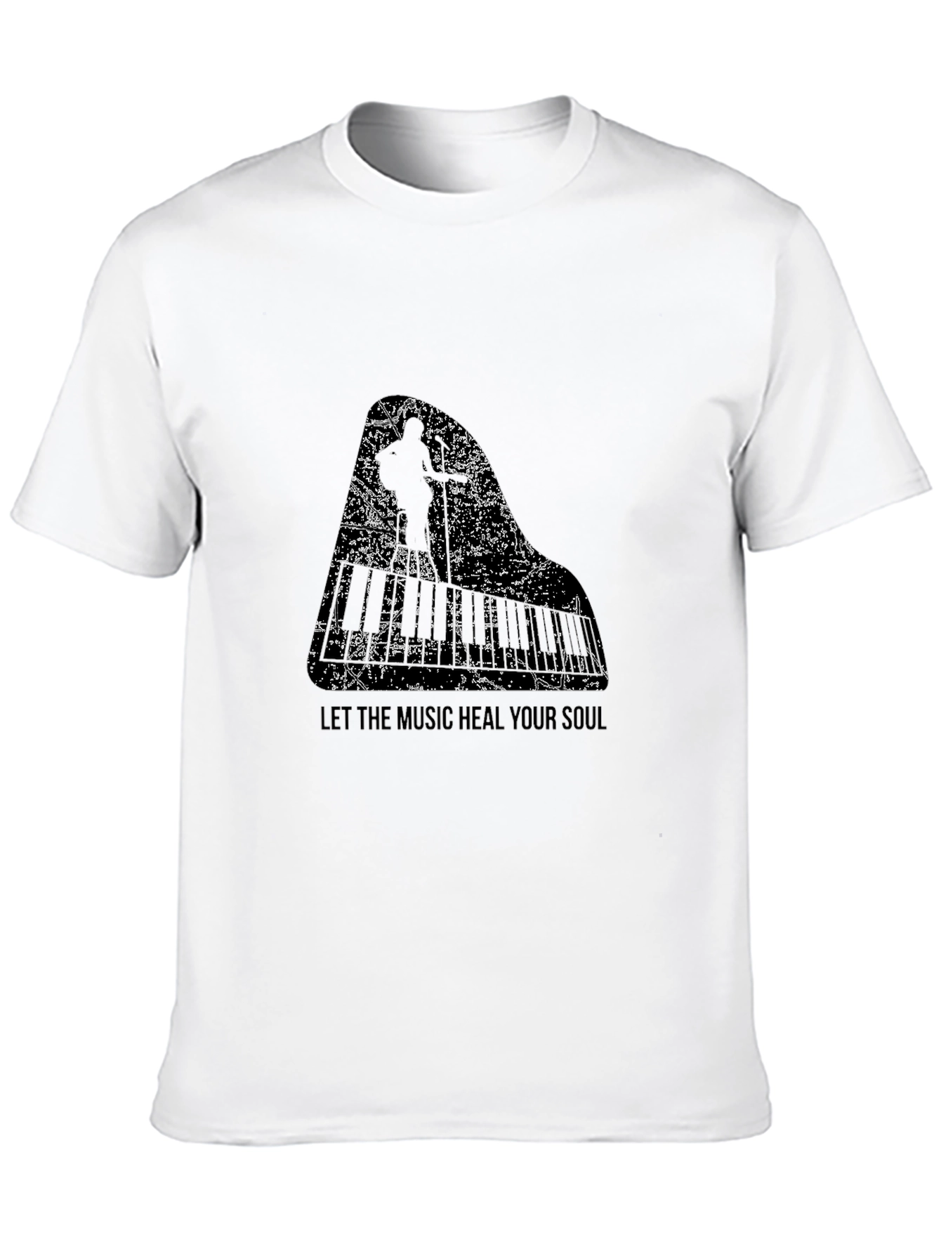 Music Heals Soul Graphic Black Tee