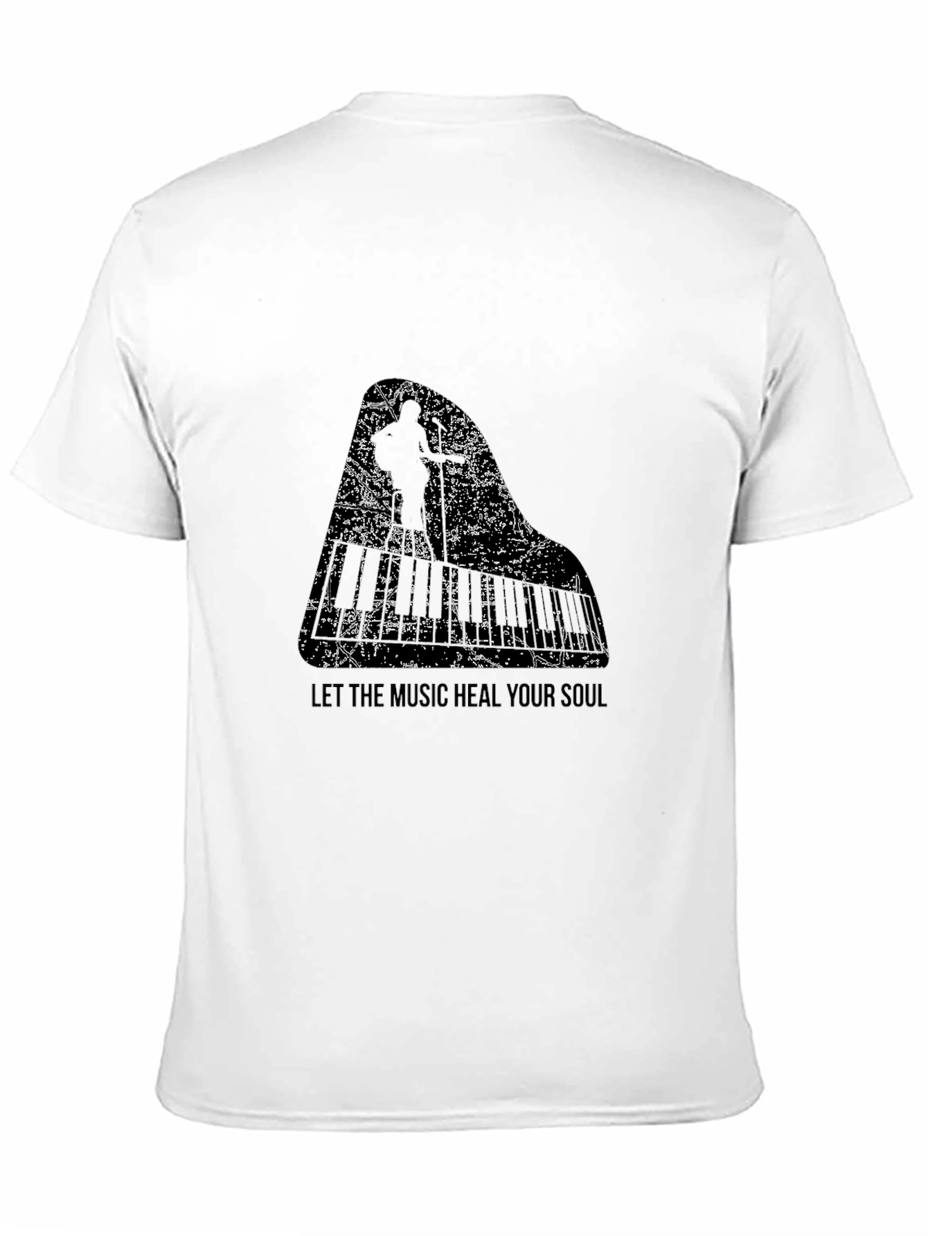 Music Heals Soul Graphic Black Tee
