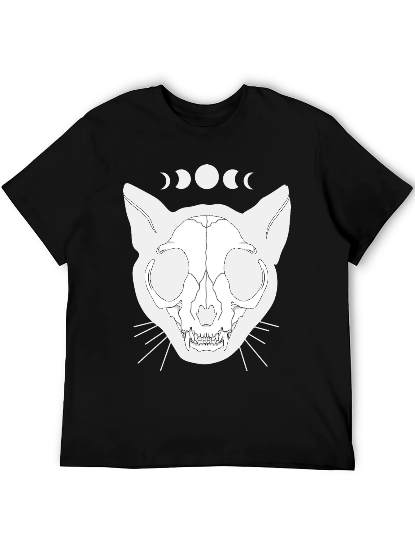 Mystic Cat Skull T-Shirt - Black Graphic Tee