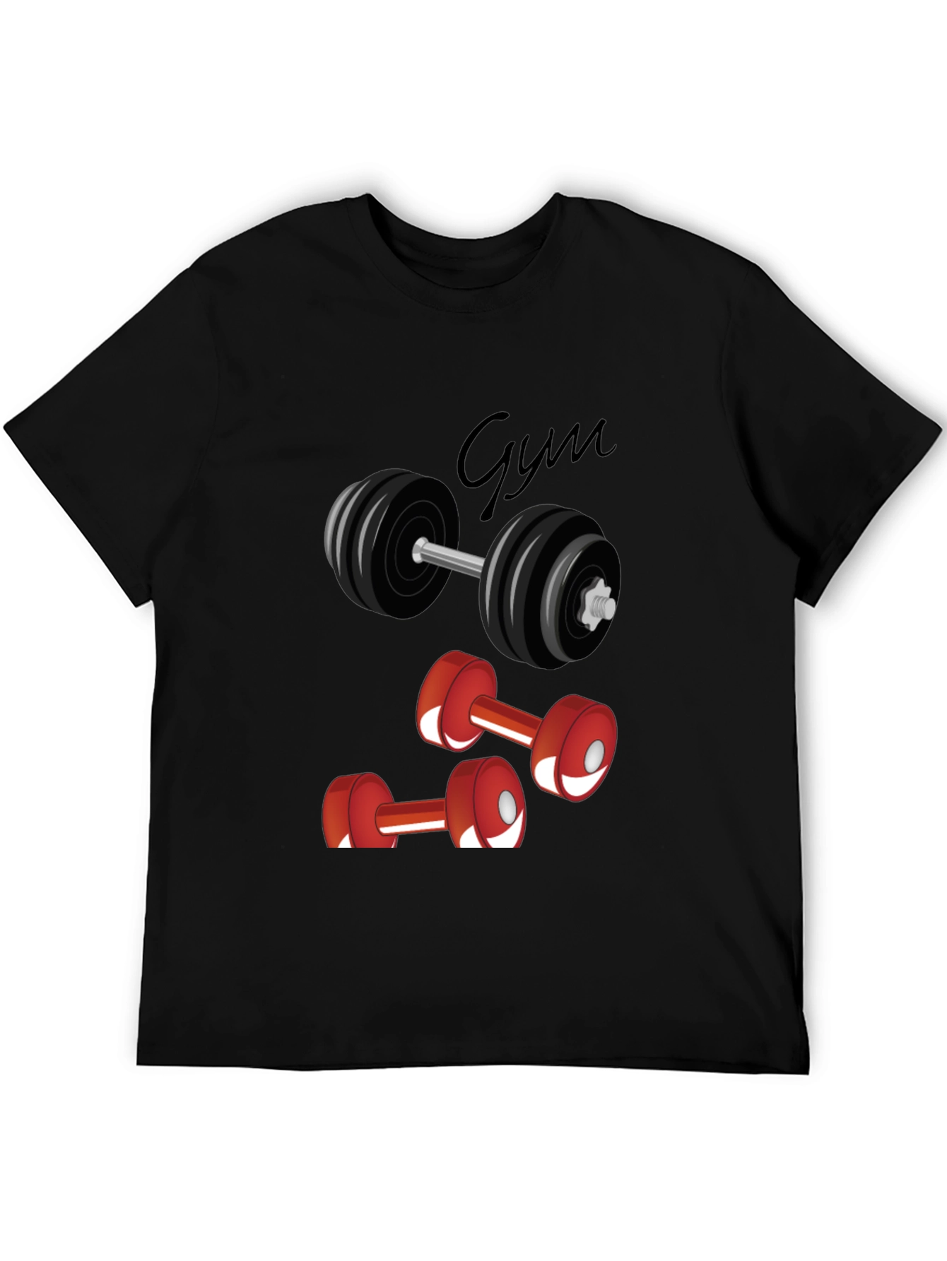 Gym Graphic Tee - Black Cotton T-Shirt