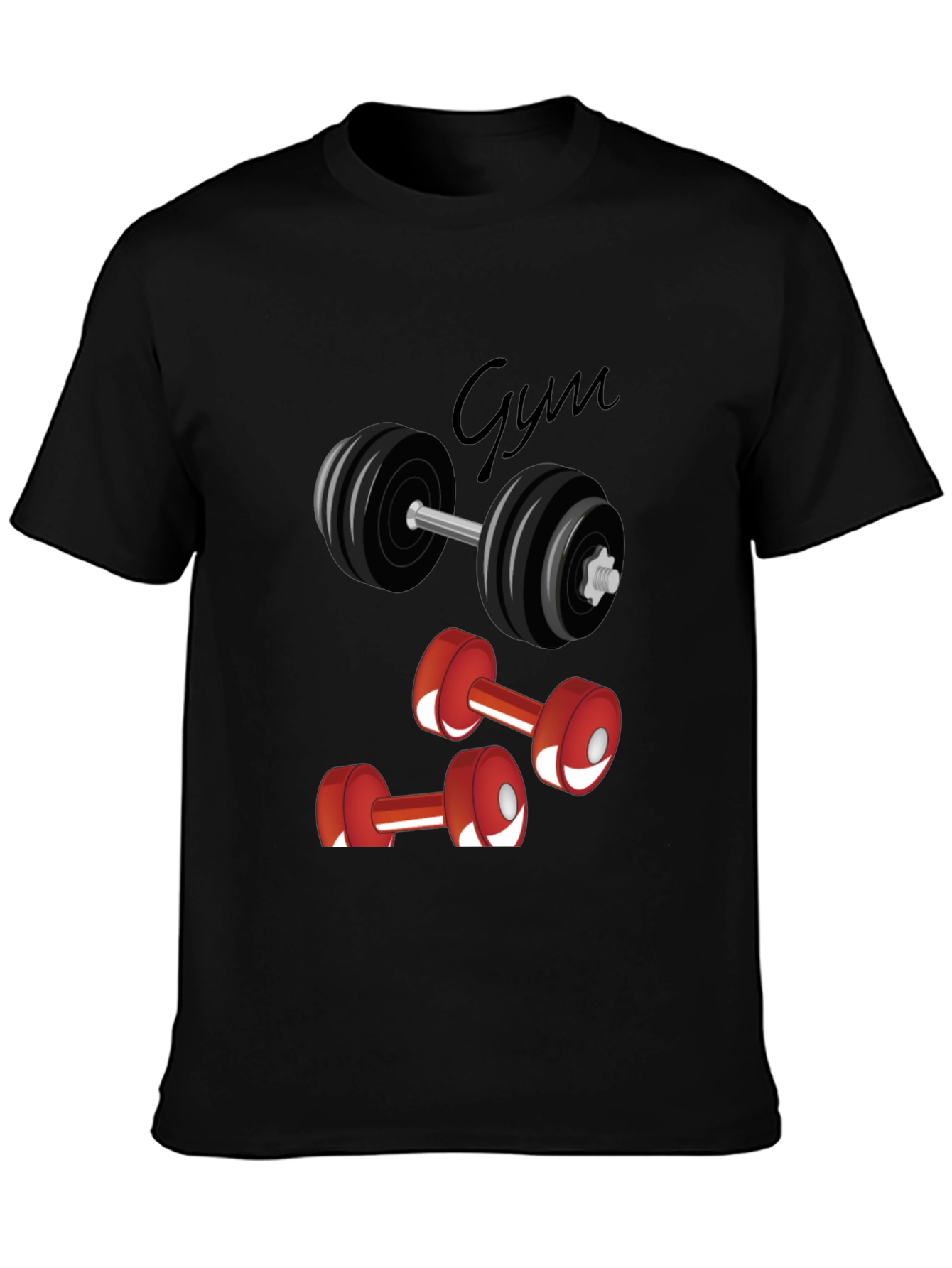 Gym Graphic Tee - Black Cotton T-Shirt