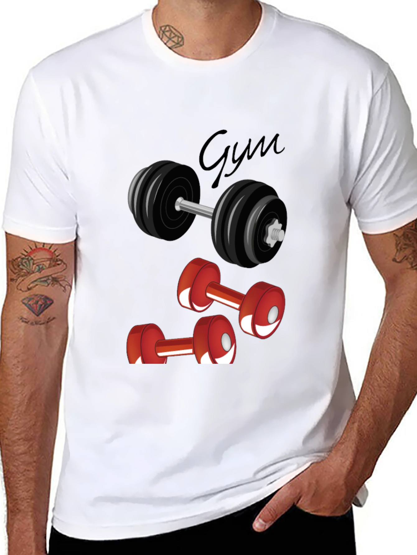Gym Graphic Tee - Black Cotton T-Shirt