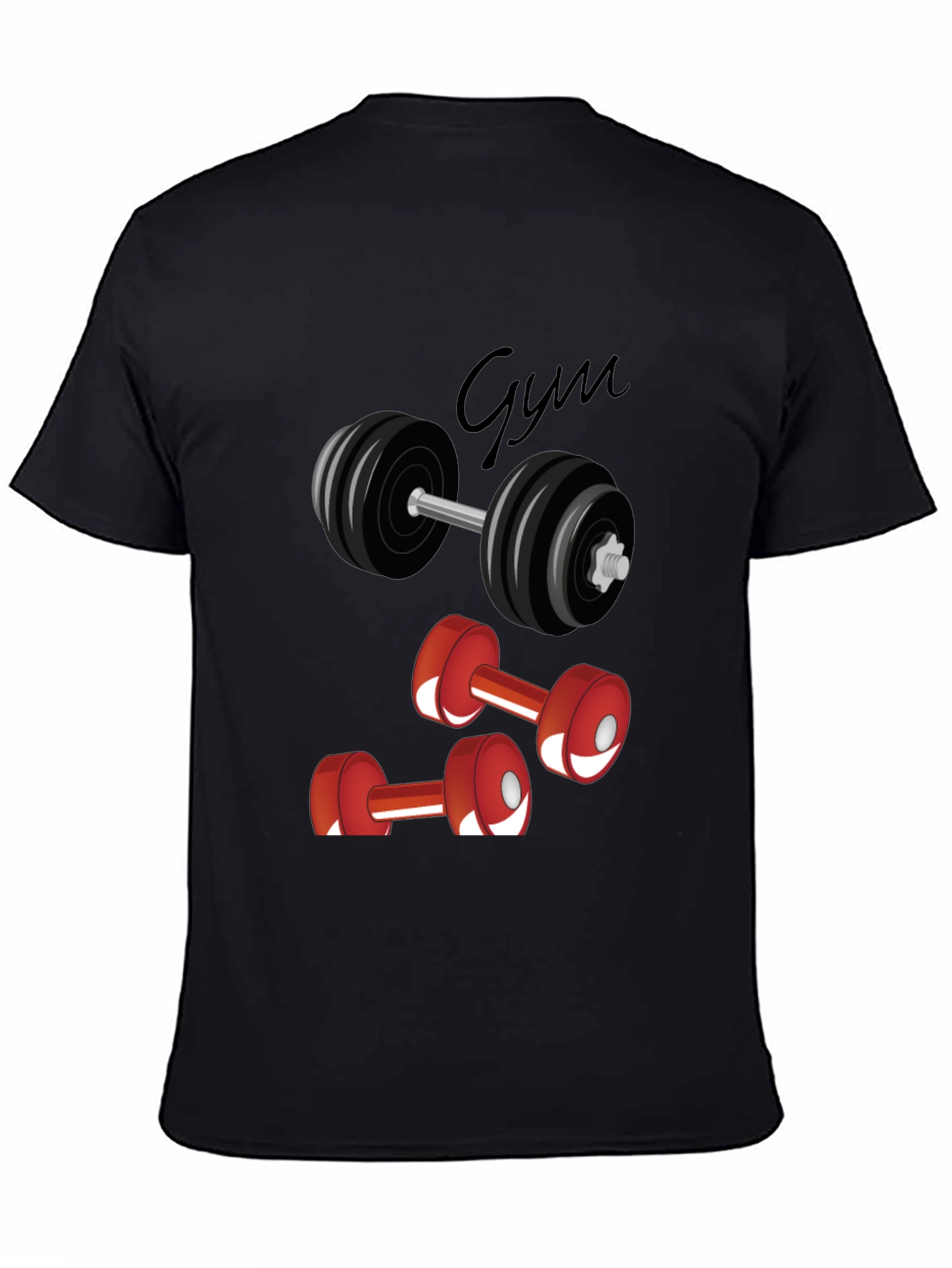 Gym Graphic Tee - Black Cotton T-Shirt
