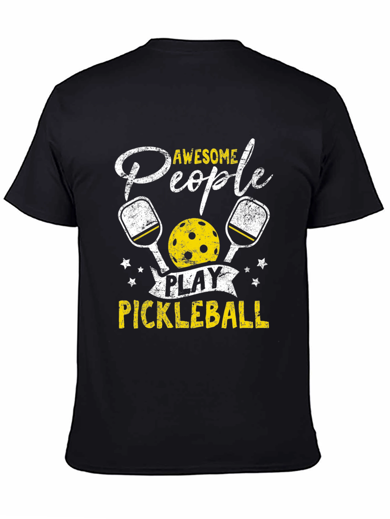 Awesome People Play Pickleball Black T-Shirt