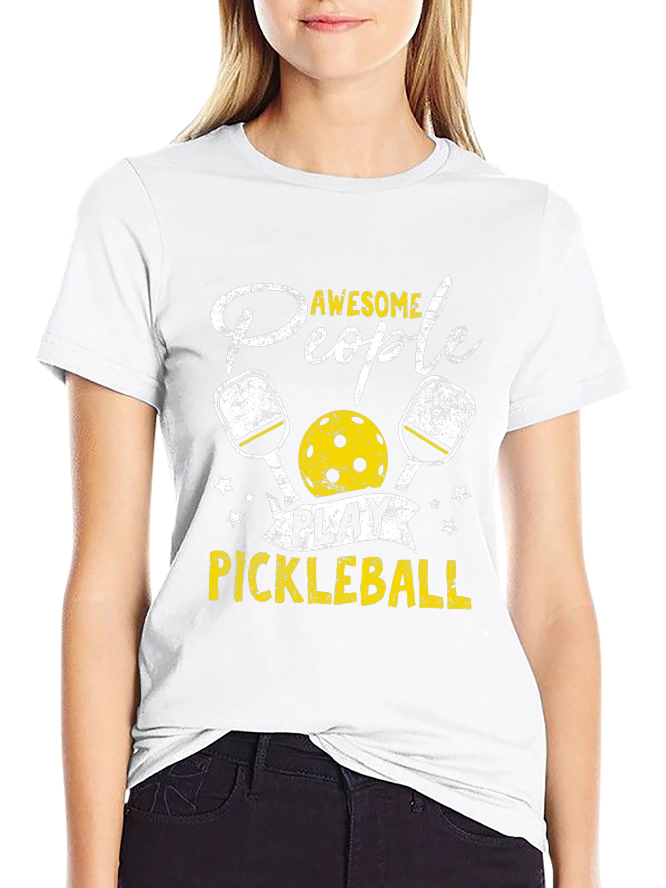Awesome People Play Pickleball Black T-Shirt