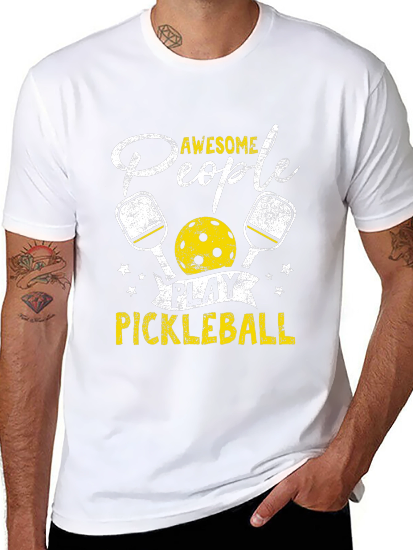 Awesome People Play Pickleball Black T-Shirt