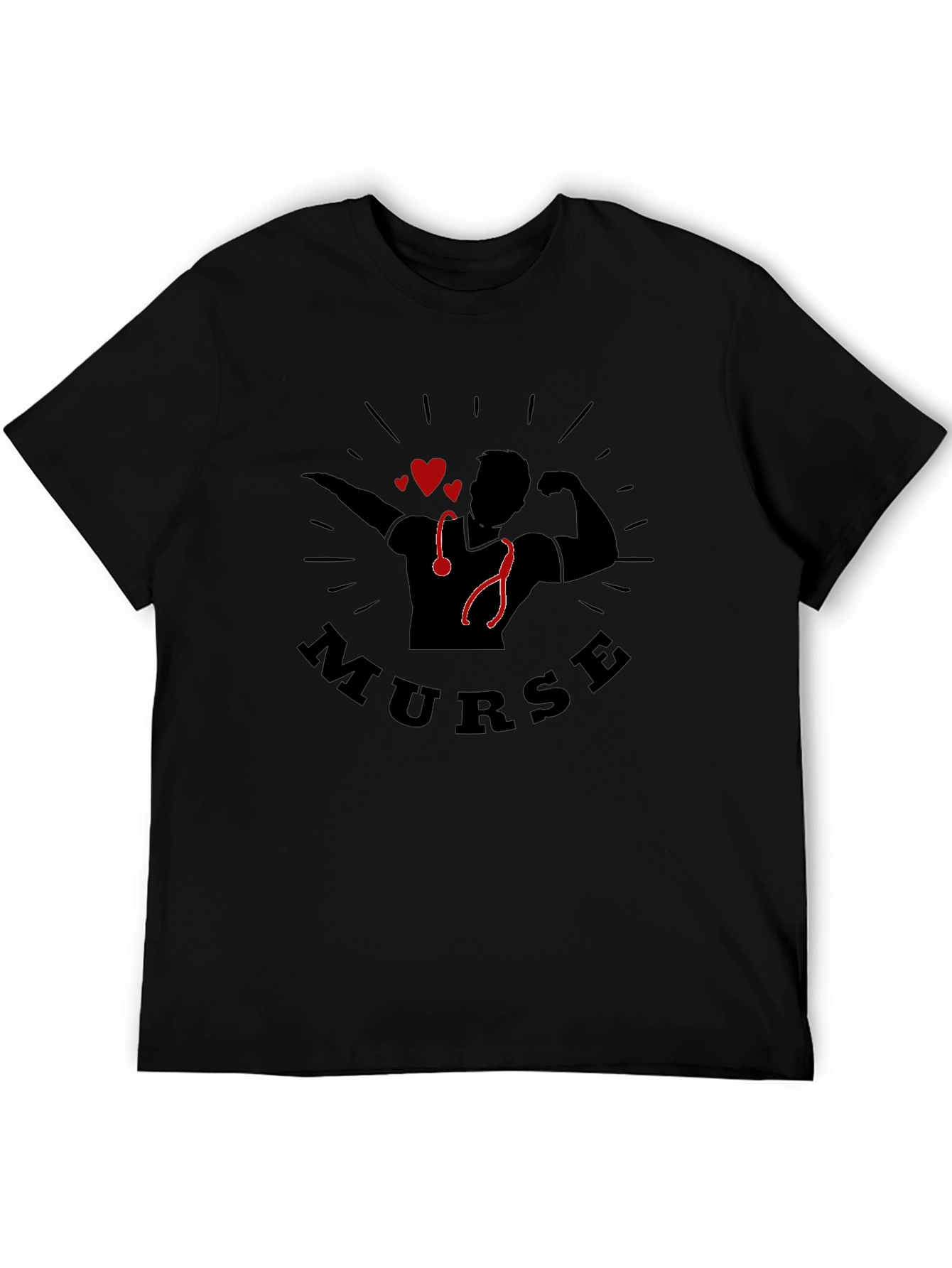Murse Strong Nurse Graphic T-Shirt - Black