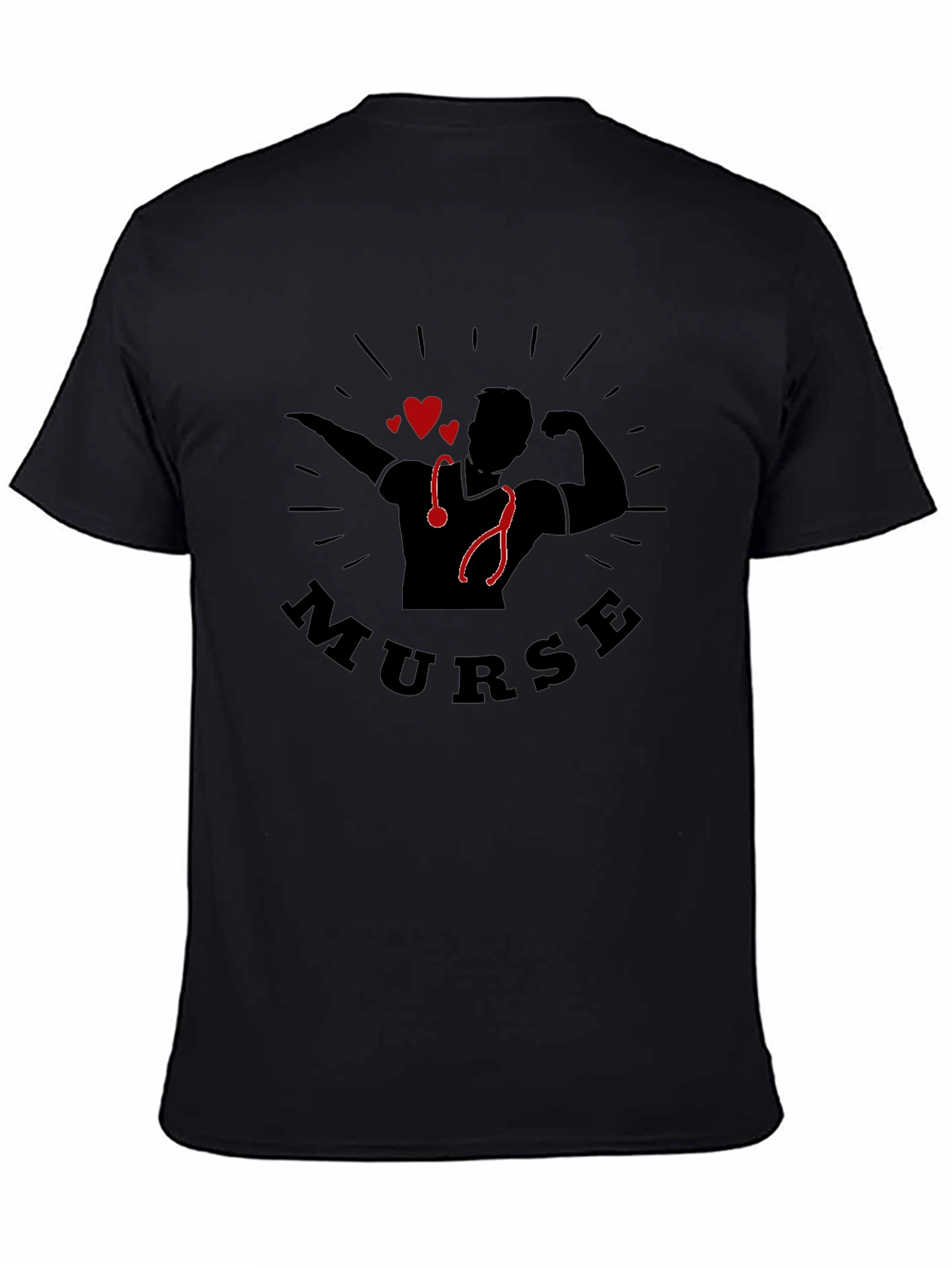Murse Strong Nurse Graphic T-Shirt - Black