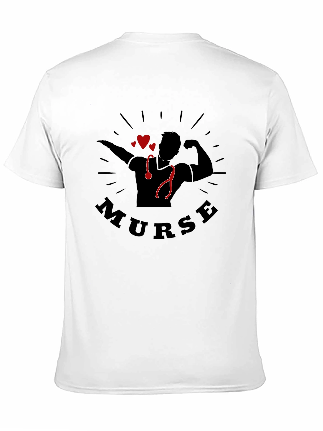 Murse Strong Nurse Graphic T-Shirt - Black