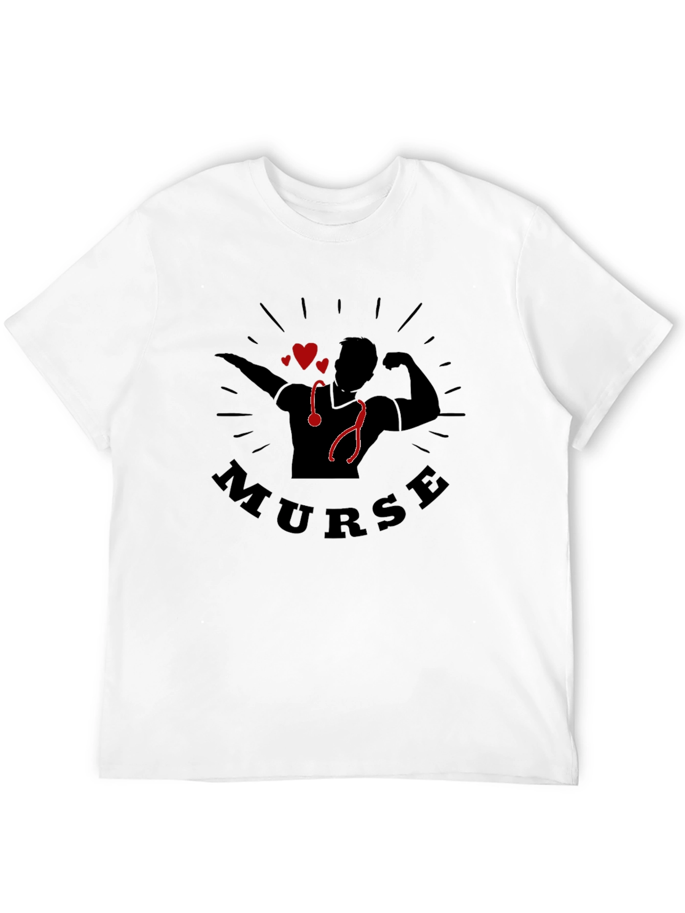Murse Strong Nurse Graphic T-Shirt - Black