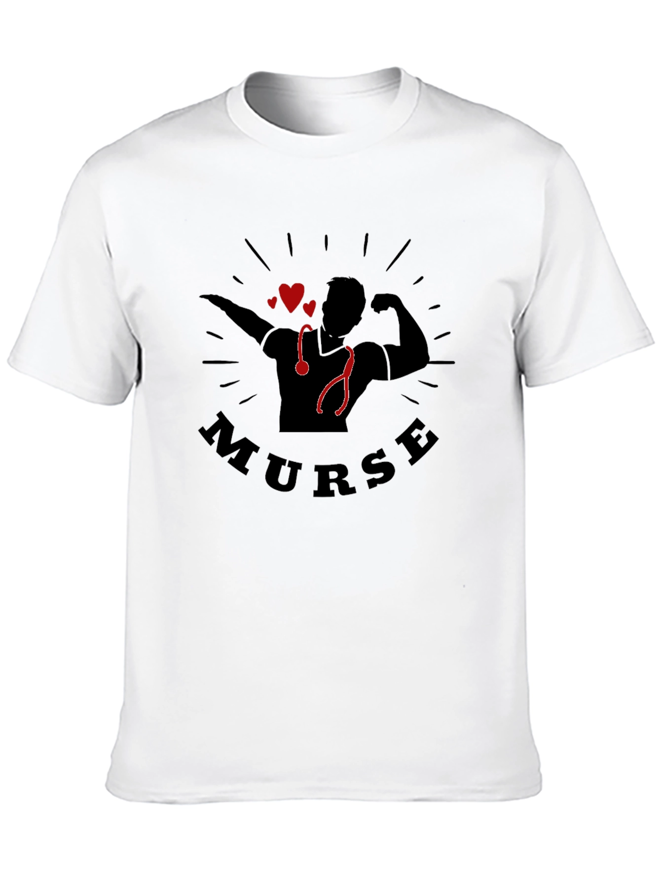 Murse Strong Nurse Graphic T-Shirt - Black