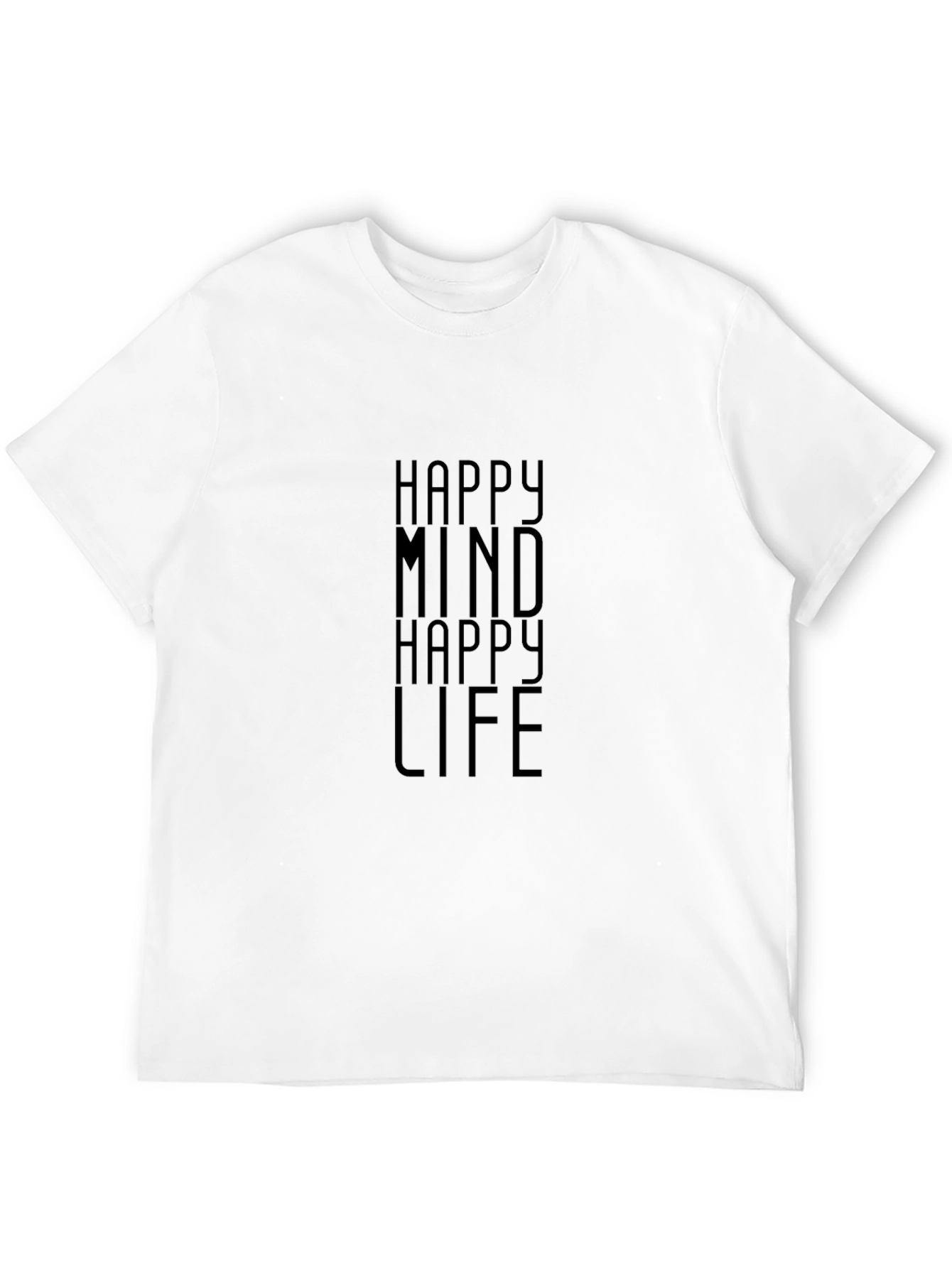 Happy Mind Happy Life Black T-Shirt