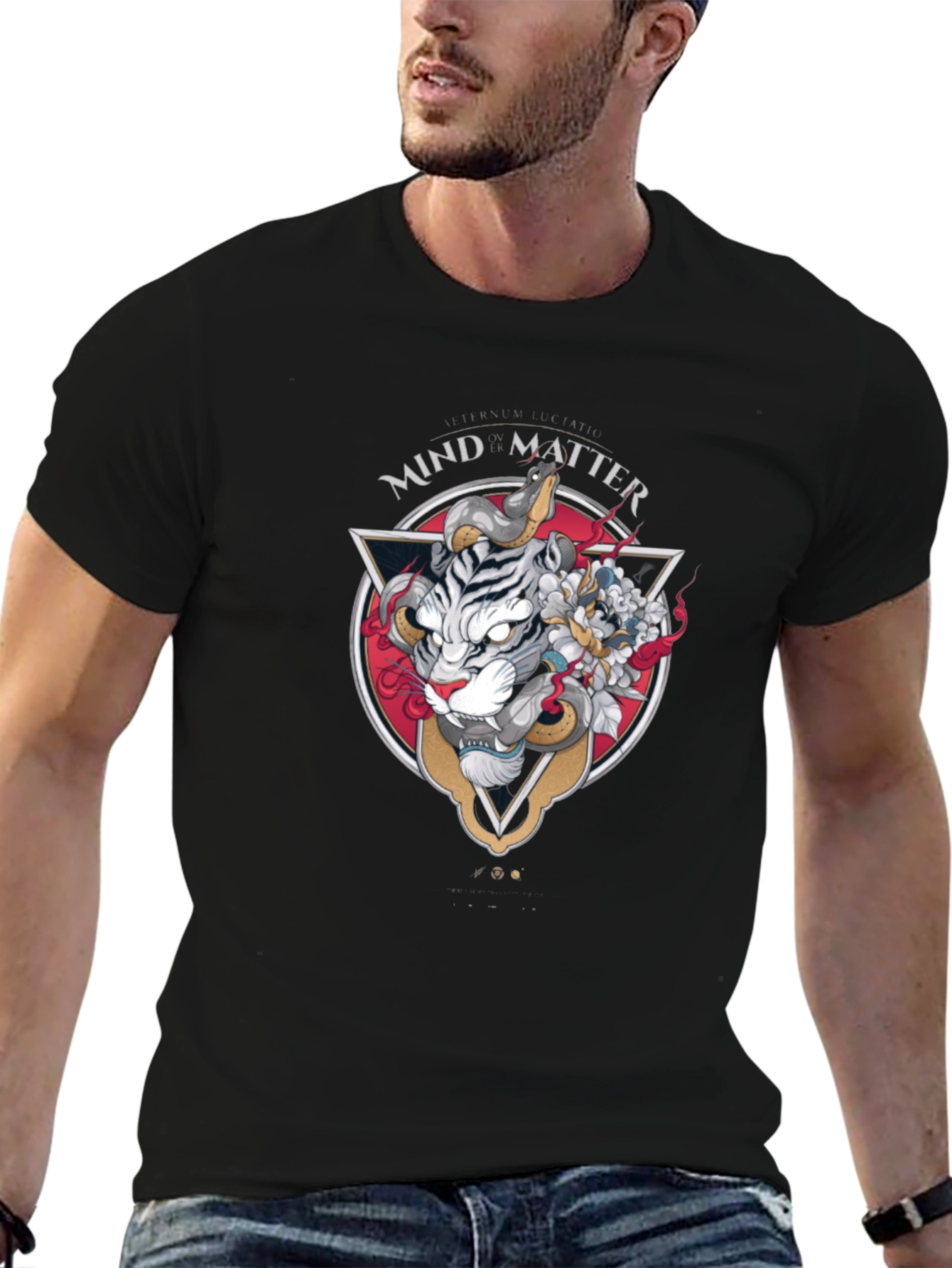 Mind Matter Tiger Graphic Tee - Black