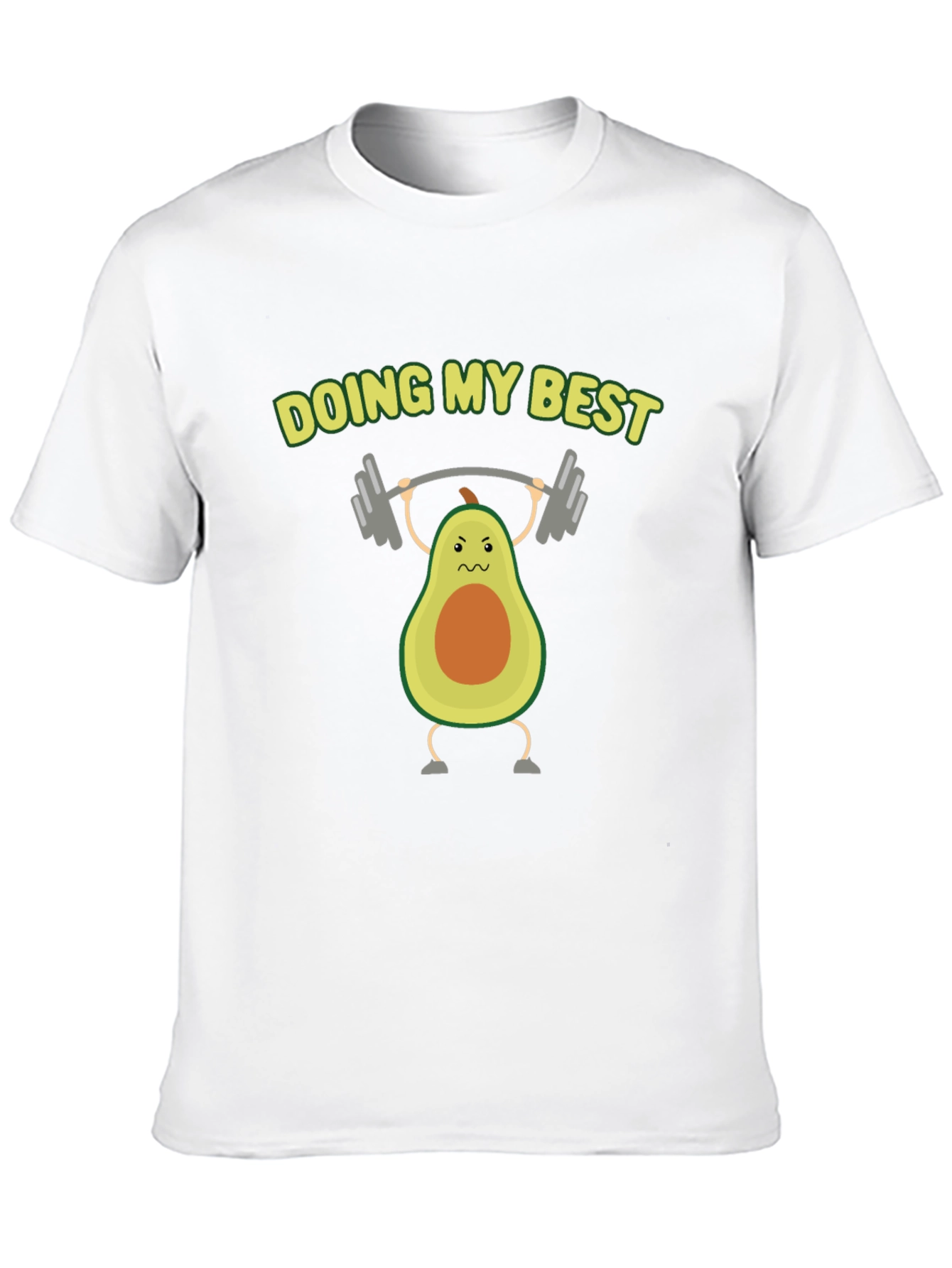 Funny Avocado Lifting Weights Graphic T-Shirt